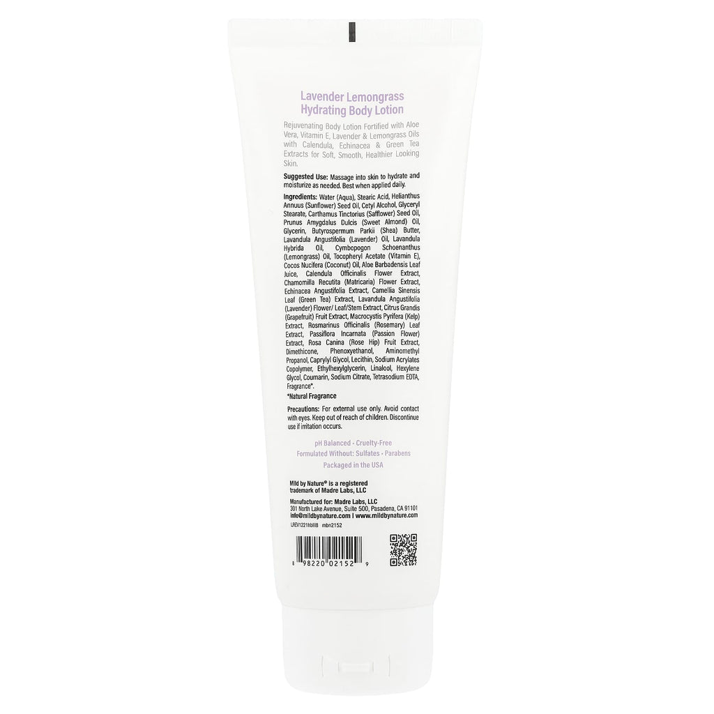 Mild By Nature, Hydrating Body Lotion, Lavender Lemongrass, 8 fl oz (236 ml)