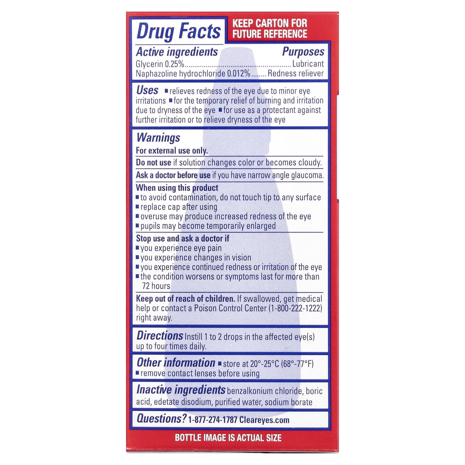 Clear Eyes, Redness Relief, Lubricant/Redness Reliever Eye Drops, 0.5 fl oz (15 ml)