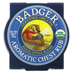 Badger, Organic Aromatic Chest Rub, Eucalyptus Blend, 0.75 oz (21 g)