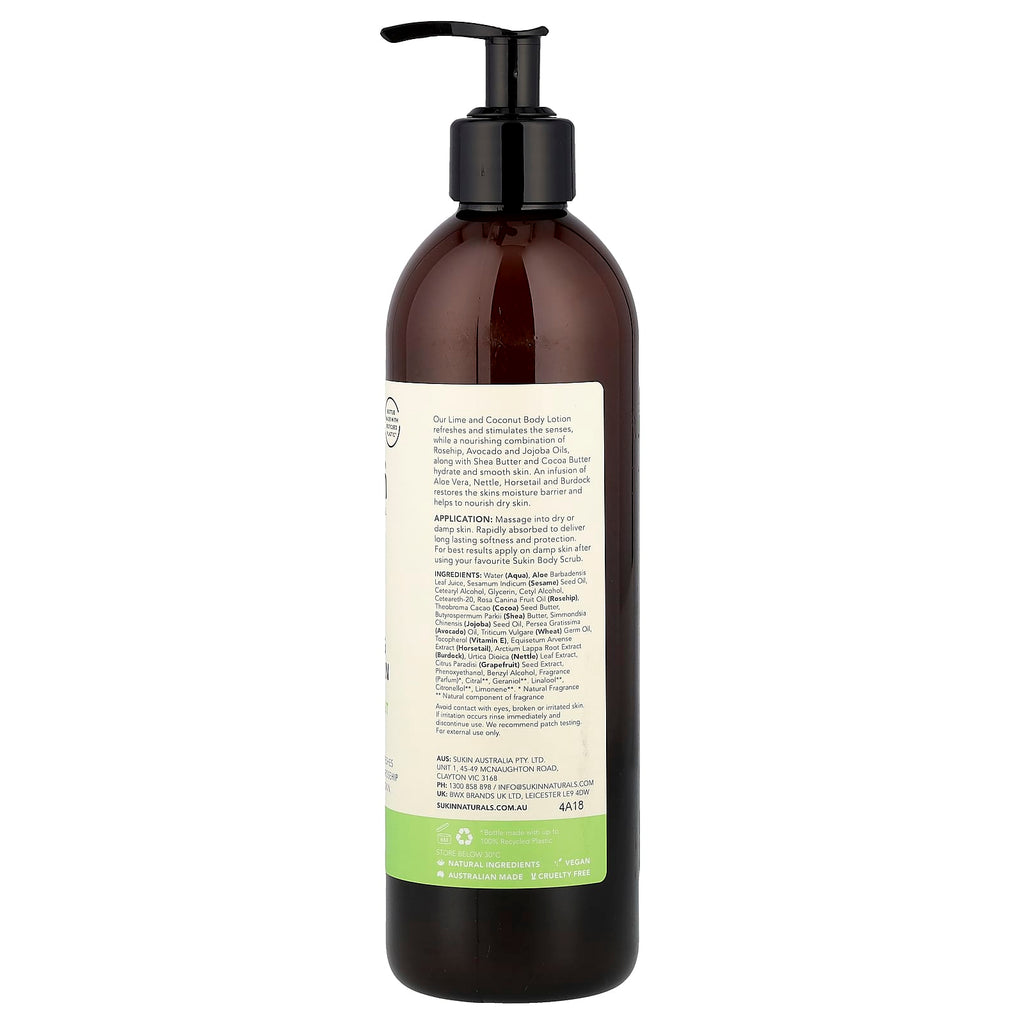 Sukin, Hydrating Body Lotion, All Skin Types, Lime & Coconut, 16.91 fl oz (500 ml)