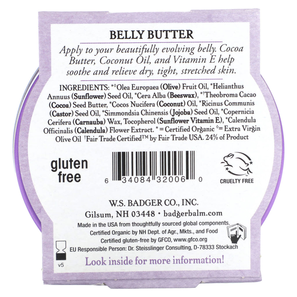 Badger, Organic Belly Butter, Cocoa Butter & Calendula, 2 oz (56 g)