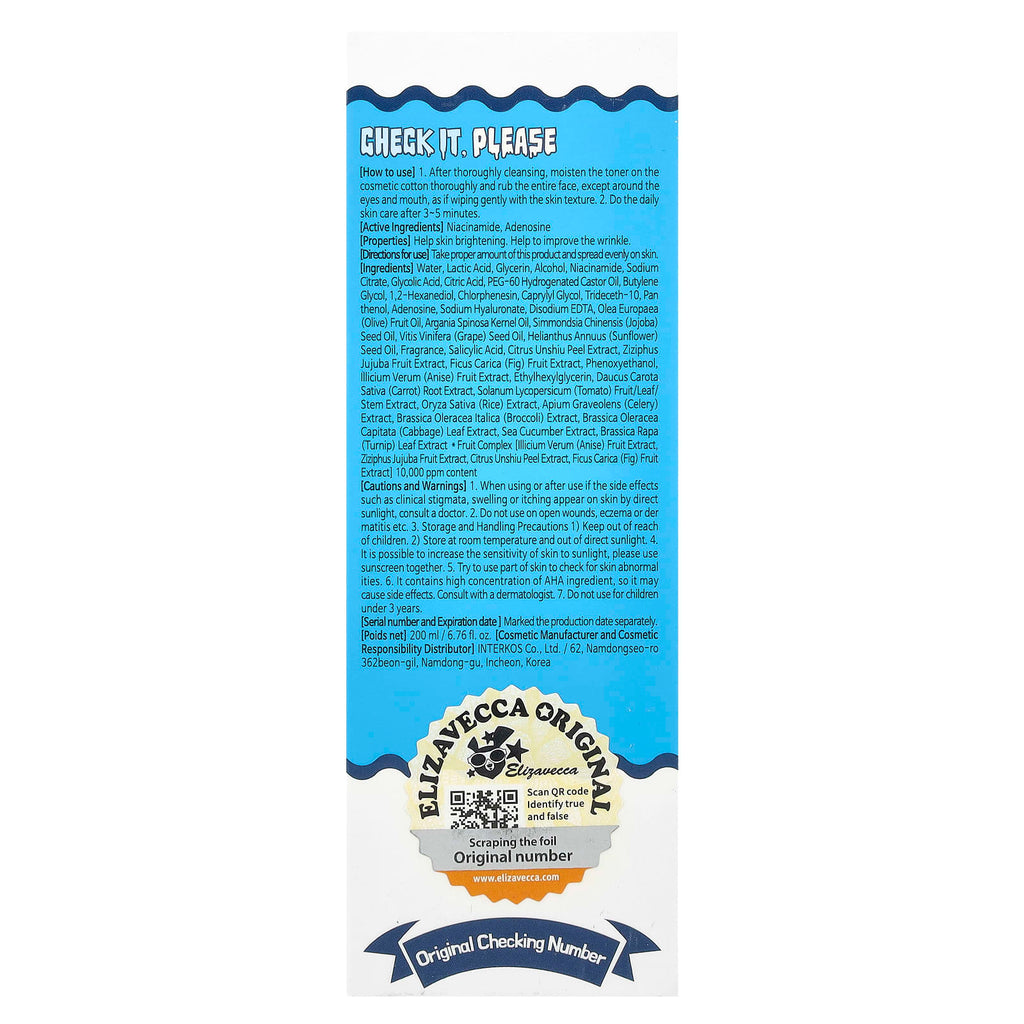 Elizavecca, Milky Piggy, Hell-Pore Clean Up, AHA Fruit Toner, 6.76 fl oz (200 ml)