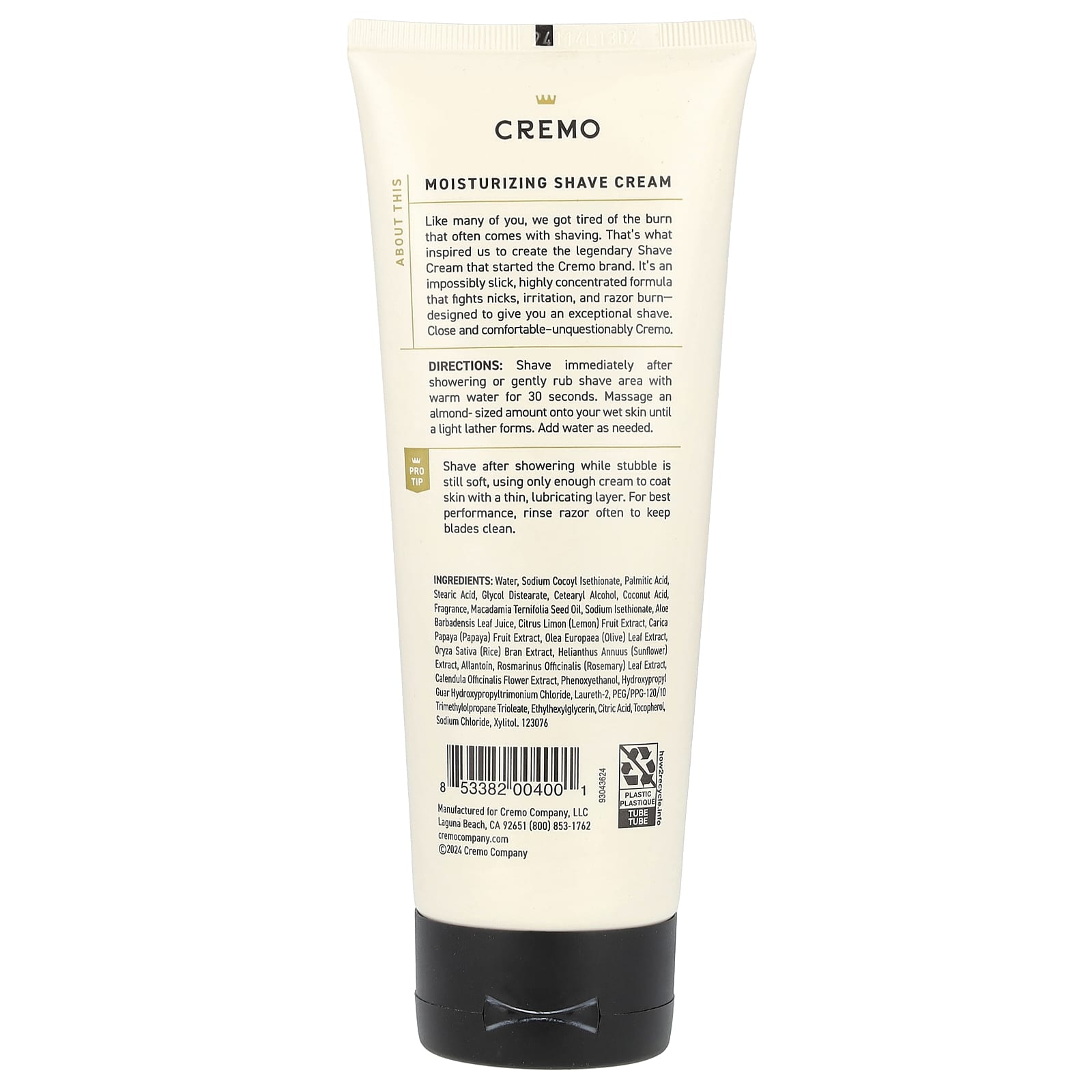 Cremo, Shave Cream, Classic Citrus , 6 fl oz (177 ml)
