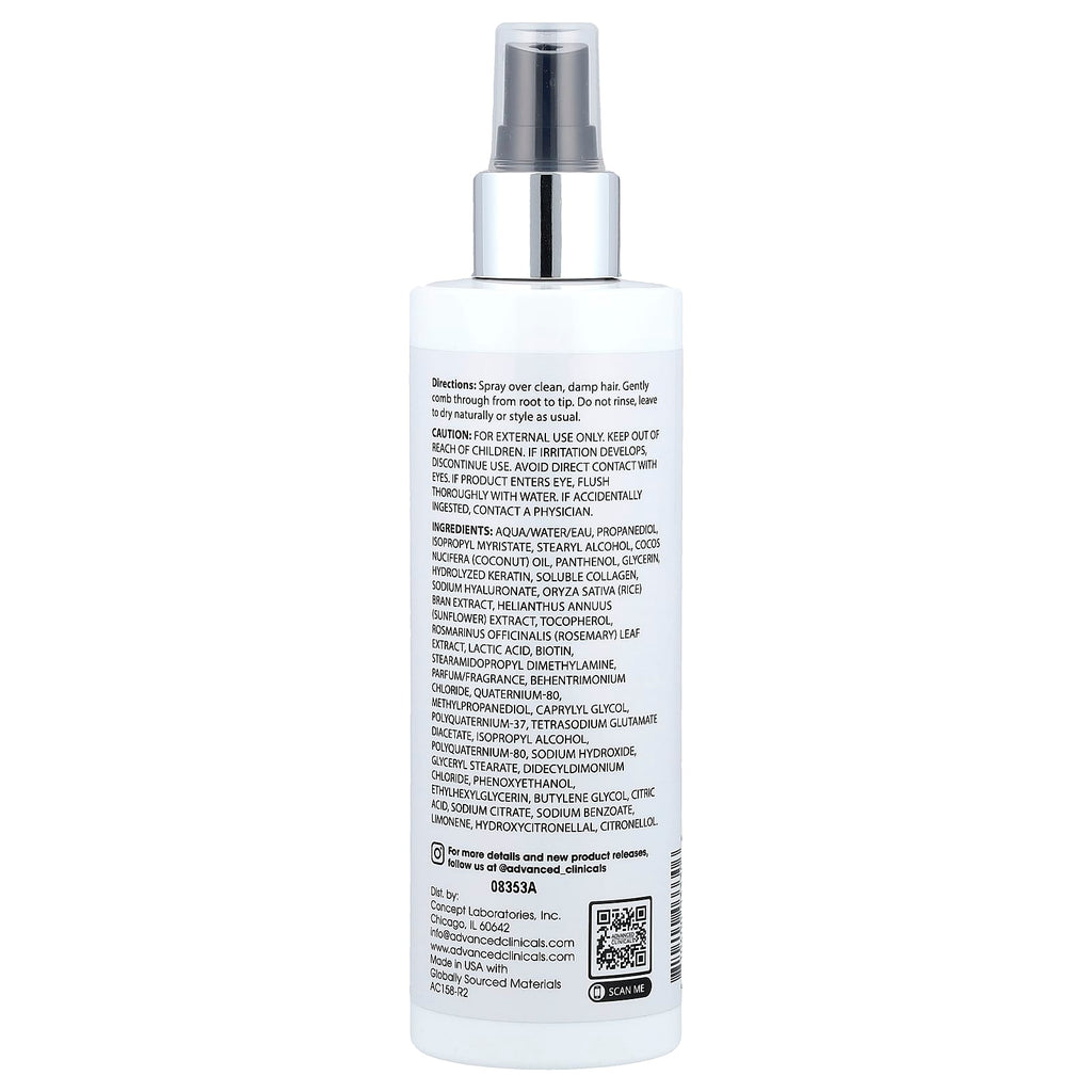 Advanced Clinicals, Keratin Smooth & Shine, Leave-In Conditioner, 8 fl oz (237 ml)