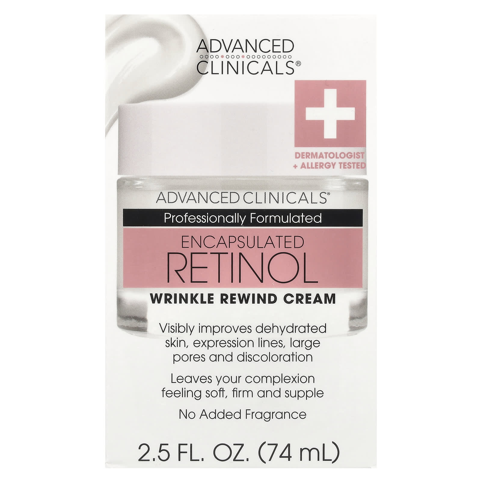 Advanced Clinicals, Encapsulated Retinol, Wrinkle Rewind Cream, 2.5 fl oz (74 ml)