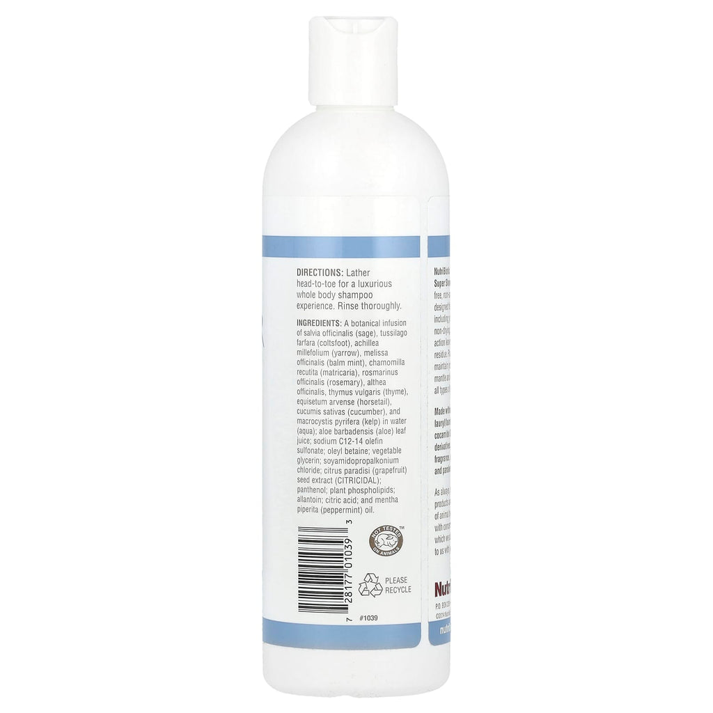 NutriBiotic, Super Shower Gel, Non-Soap, Fragrance Free, 12 fl oz (355 ml)