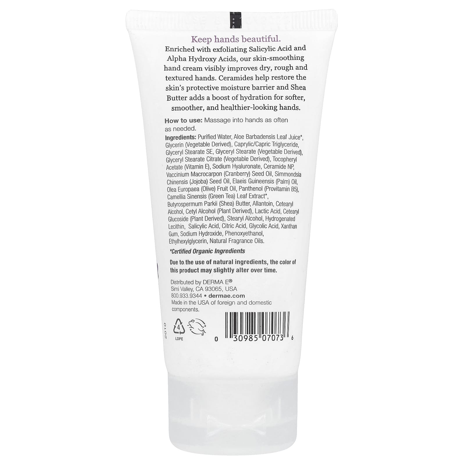 DERMA E, Skin Smoothing Shea Hand Cream, Vitamin E, Lavender & Neroli, 2 oz (56 g)