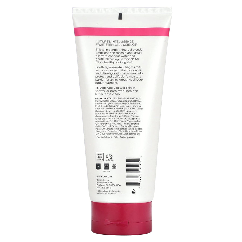 Andalou Naturals, 1000 Roses®, Soothing Shower Gel, 8.5 fl oz (251 ml)