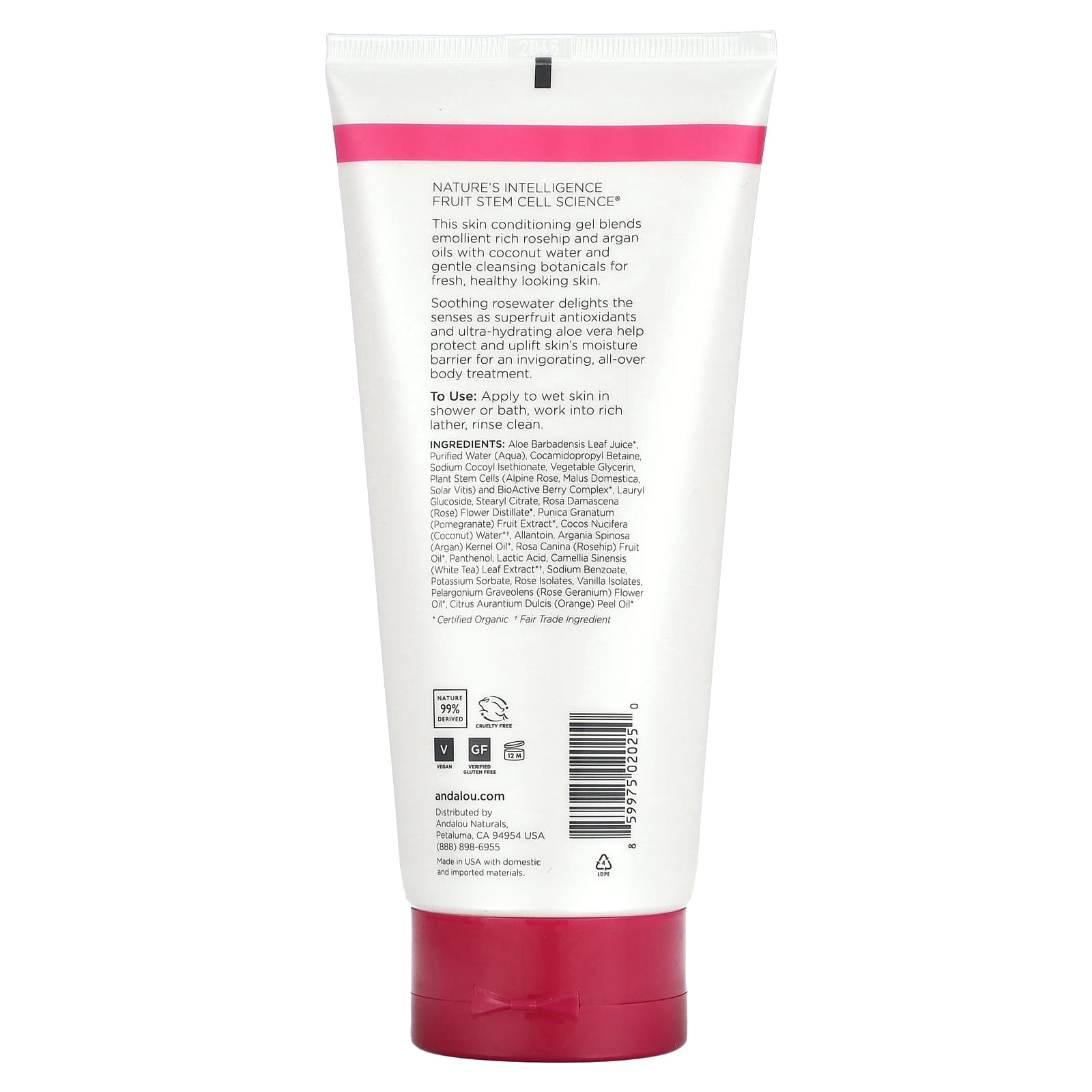 Andalou Naturals, 1000 Roses®, Soothing Shower Gel, 8.5 fl oz (251 ml)