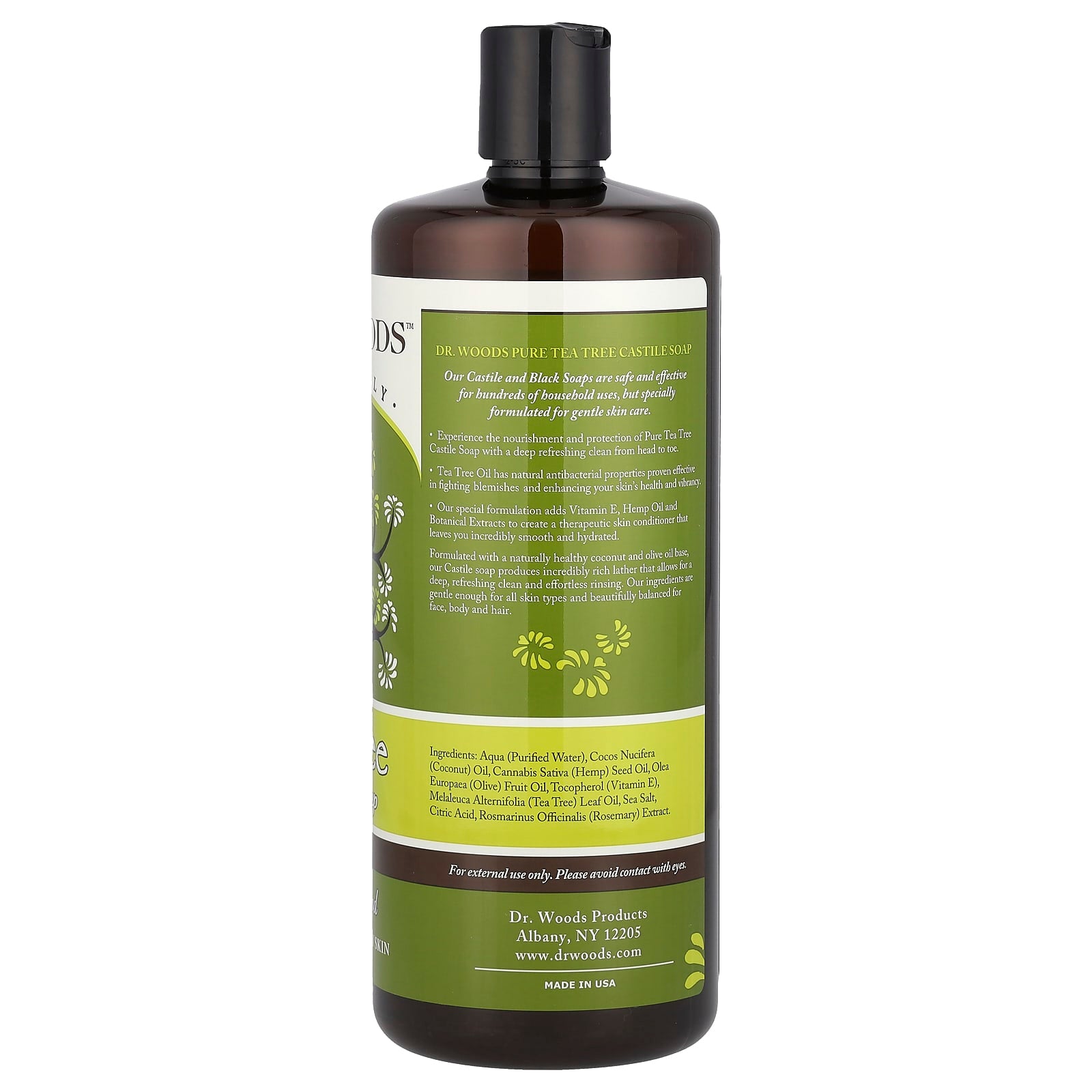 Dr. Woods, Tea Tree Castile Soap, 32 fl oz (946 ml)