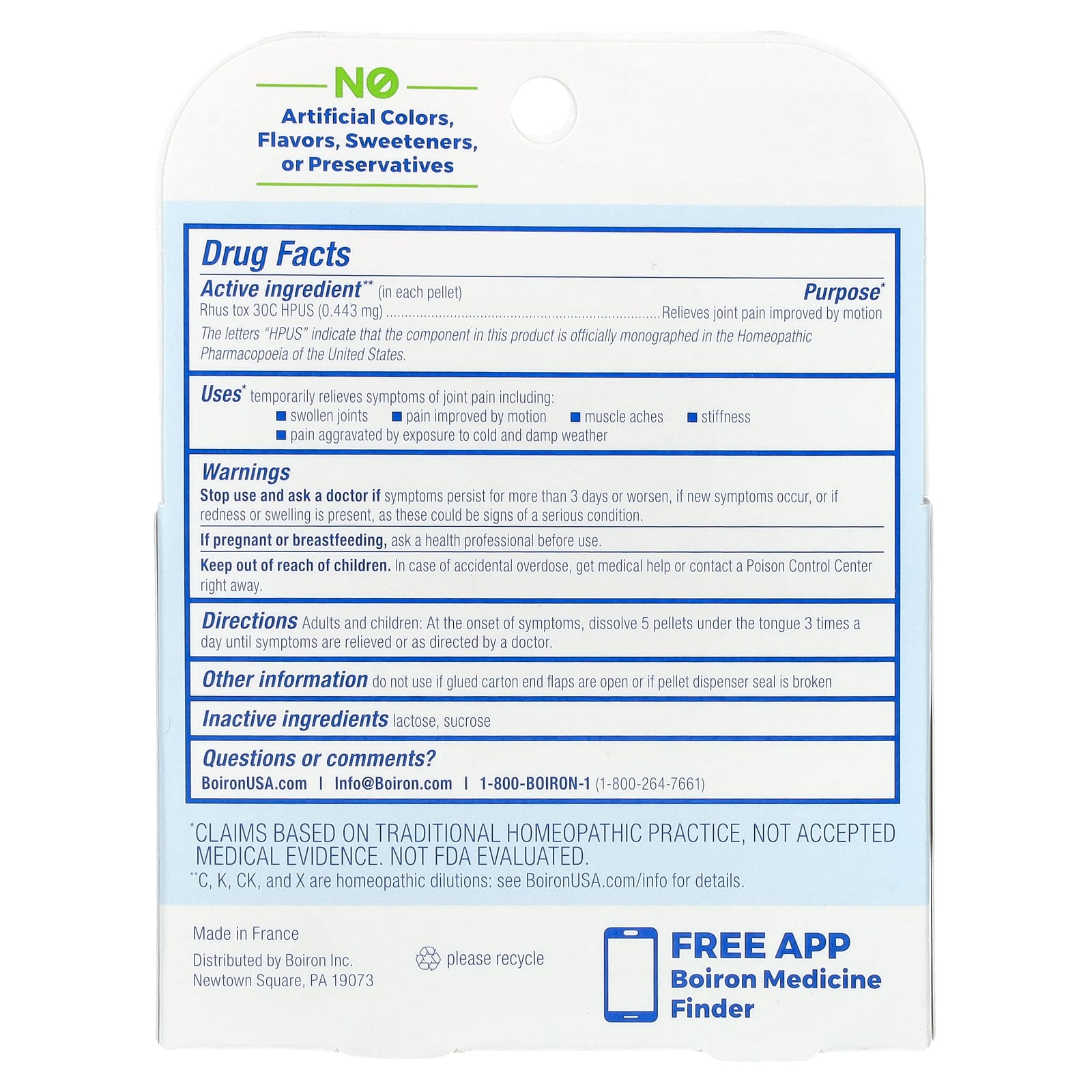 Boiron, Rhus Tox, 30C, 3 Tubes, 80 Meltaway Pellets Each