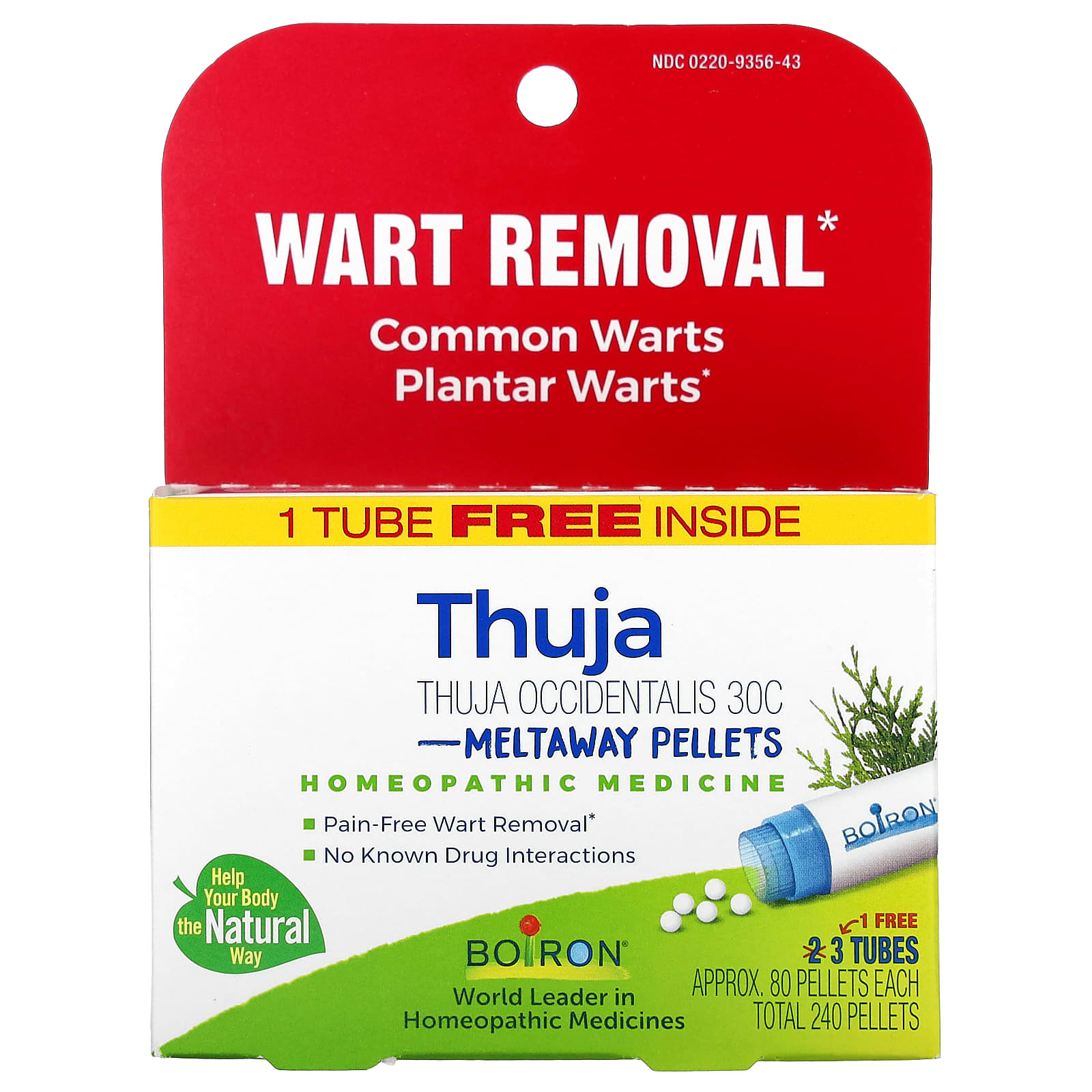 Boiron, Thuja Occidentalis, 30C, 3 Tubes, 80 Pellets Each