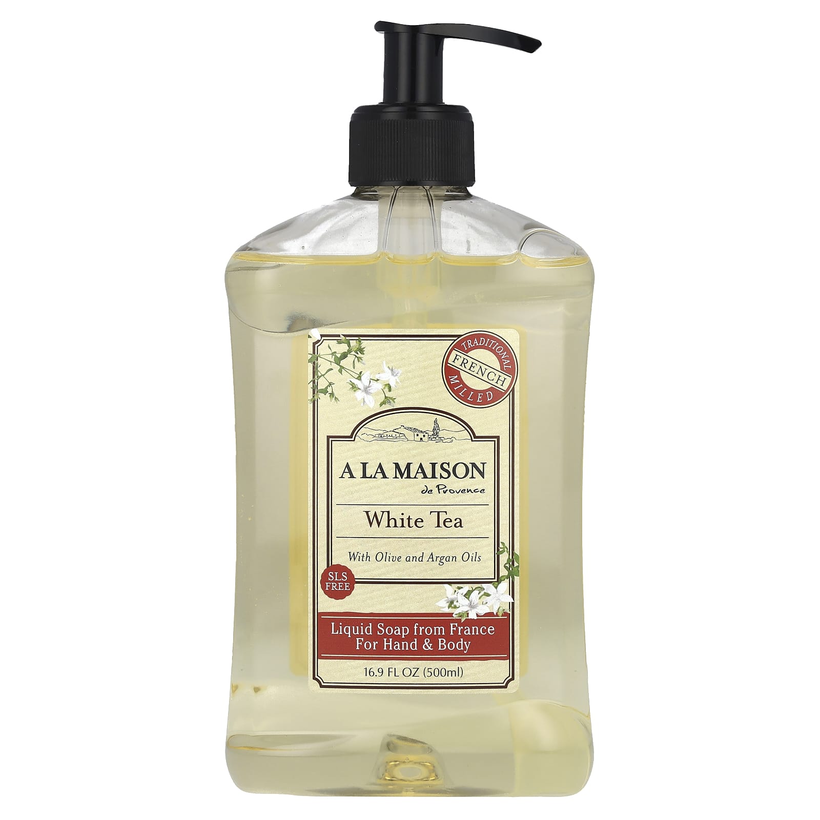 A La Maison de Provence, Liquid Soap For Hand & Body, White Tea, 16.9 fl oz (500 ml)
