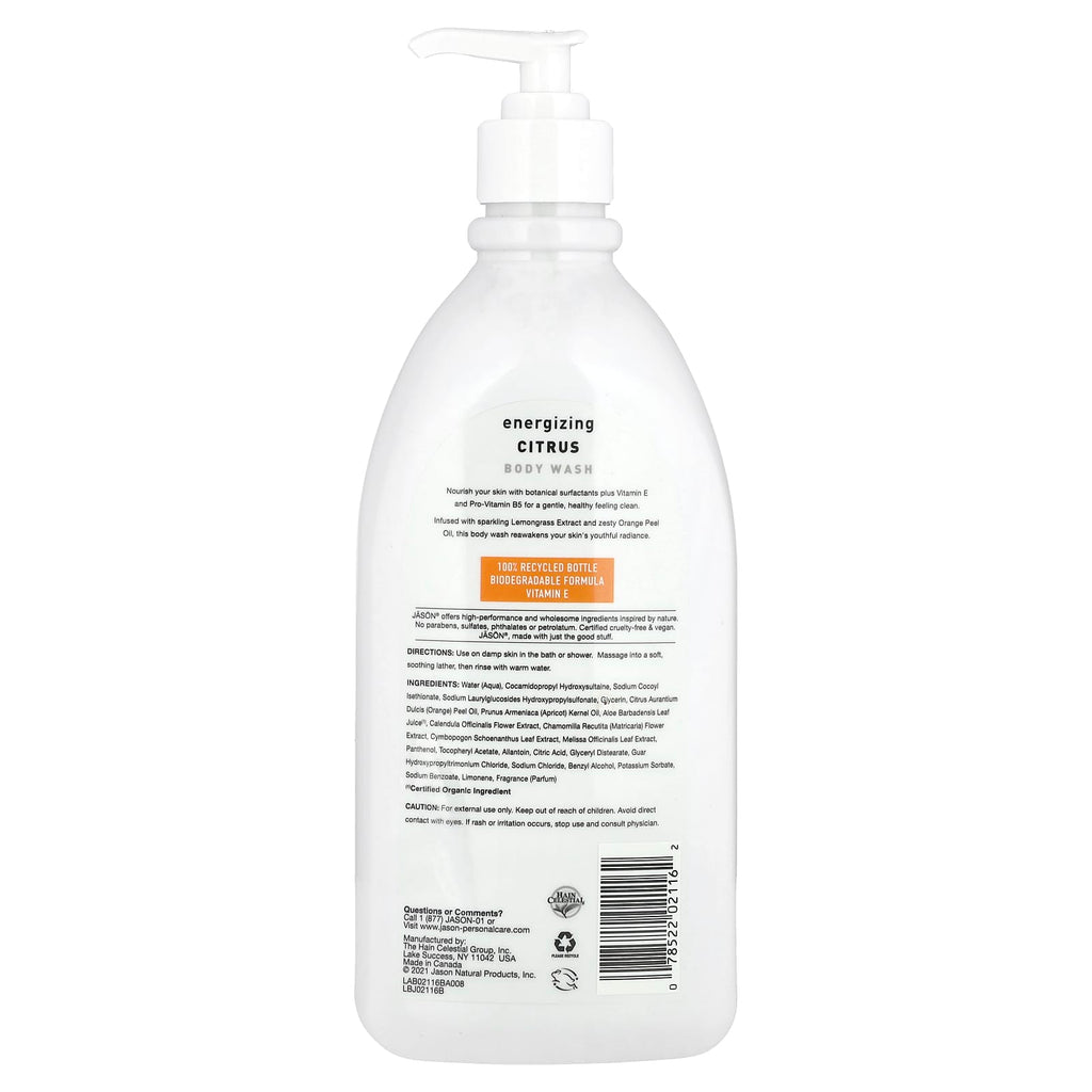 Jason Natural, Body Wash, Energizing Citrus, 30 fl oz (887 ml)