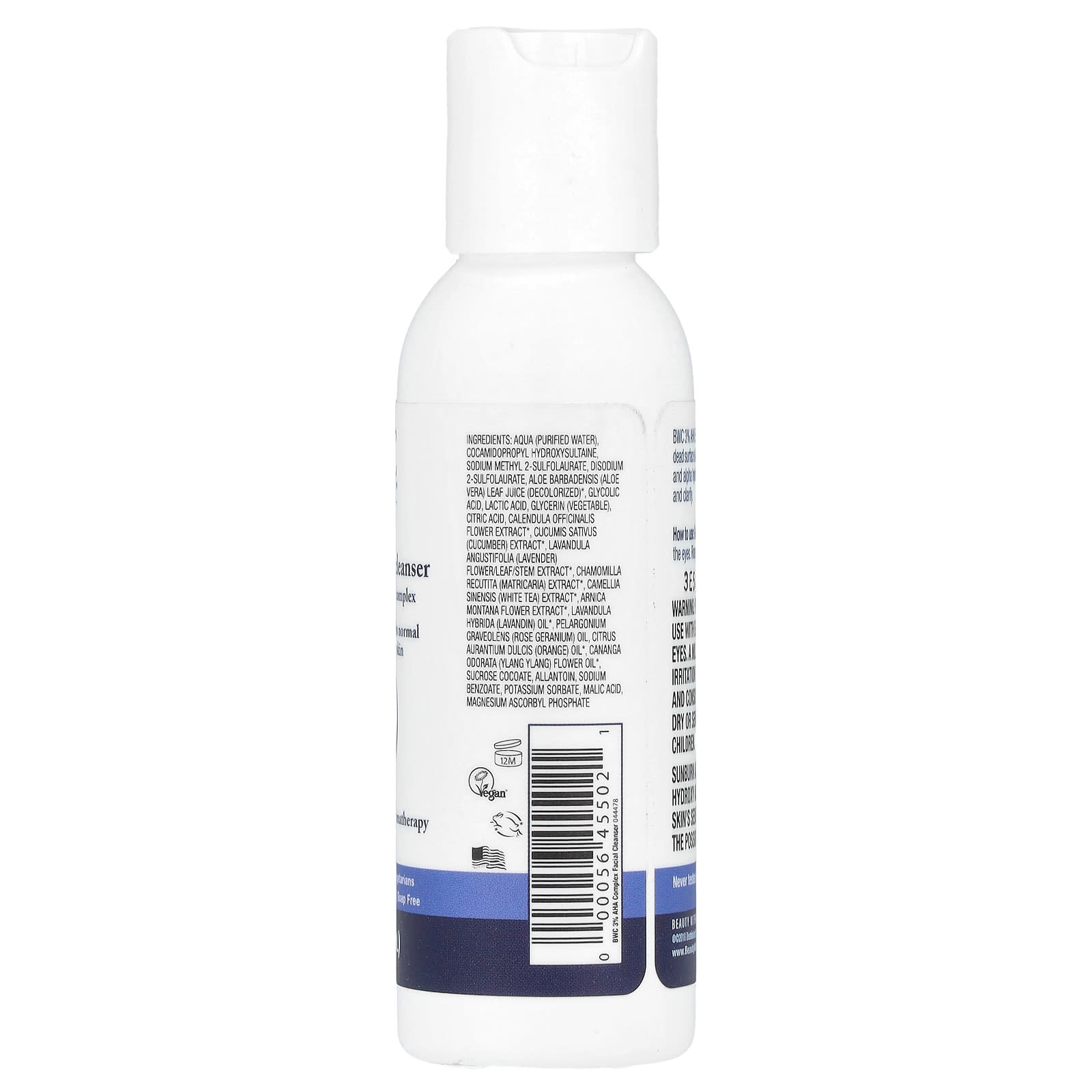 Beauty Without Cruelty, Facial Cleanser, 3% AHA Complex, 2 fl oz (59 ml)
