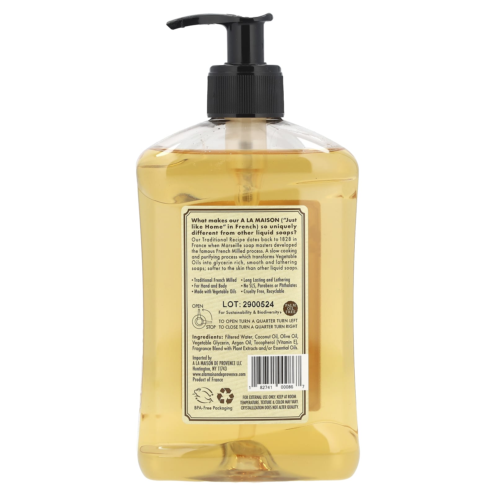 A La Maison de Provence, Liquid Soap For Hand & Body, Honeysuckle, 16.9 fl oz (500 ml)