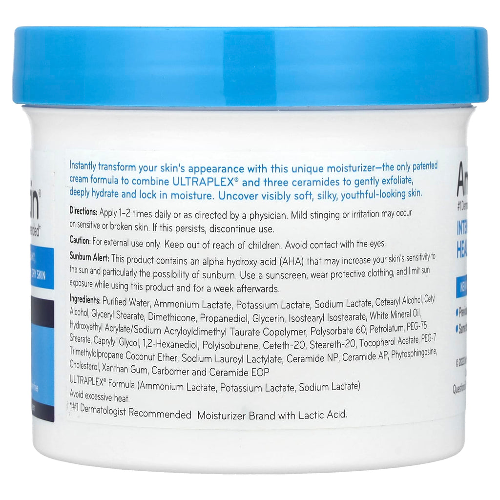 AmLactin, Intensive Healing, Exfoliating & Hydrating Cream, For Flaky, Ashy, Dry Skin , 12 oz (340 g)