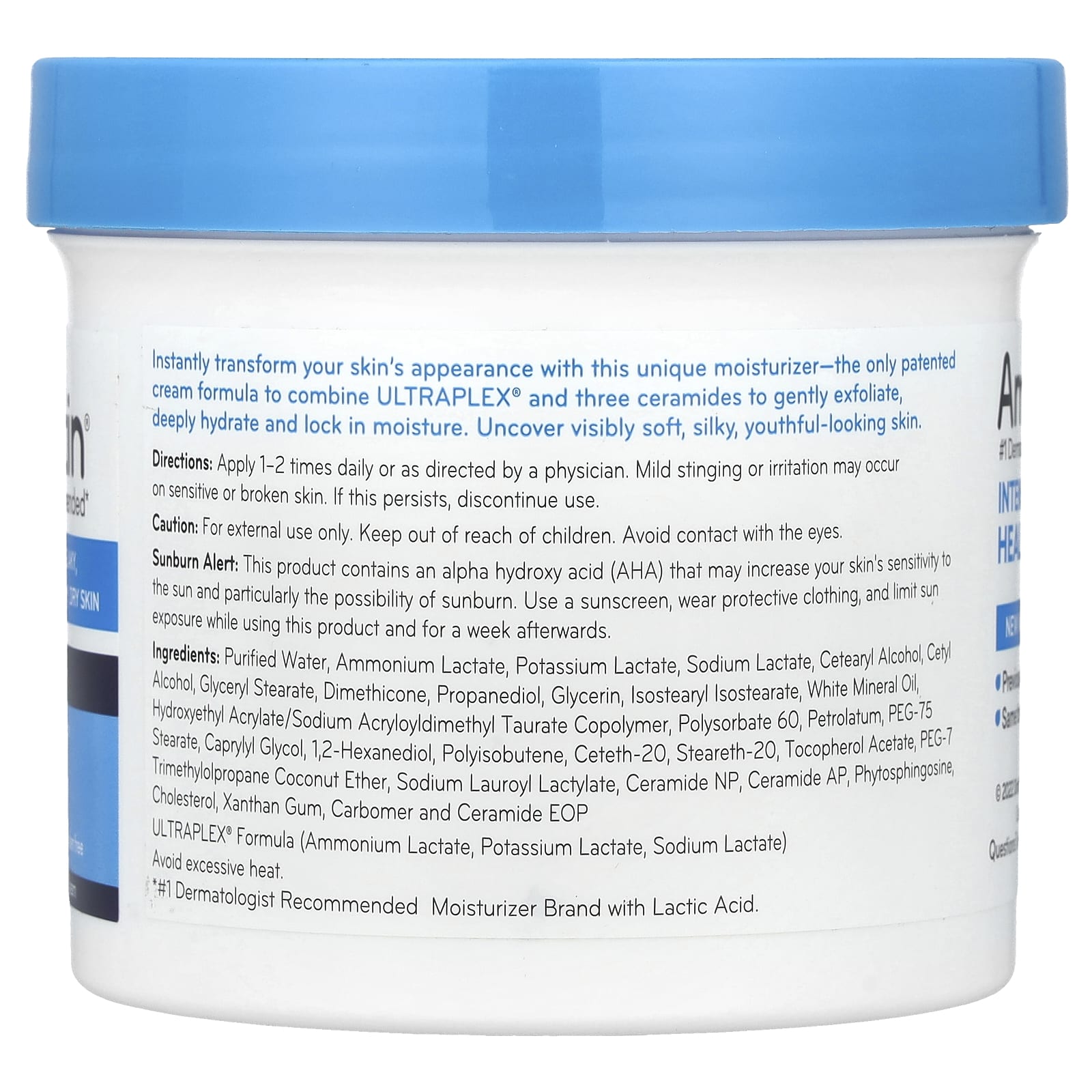 AmLactin, Intensive Healing, Exfoliating & Hydrating Cream, For Flaky, Ashy, Dry Skin , 12 oz (340 g)
