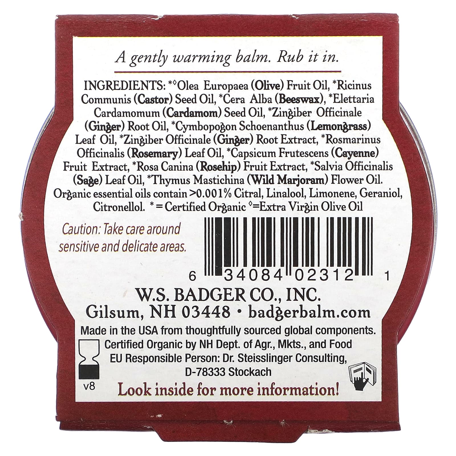 Badger, Organic Sore Muscle Rub, Cayenne & Ginger, 0.75 oz (21 g)