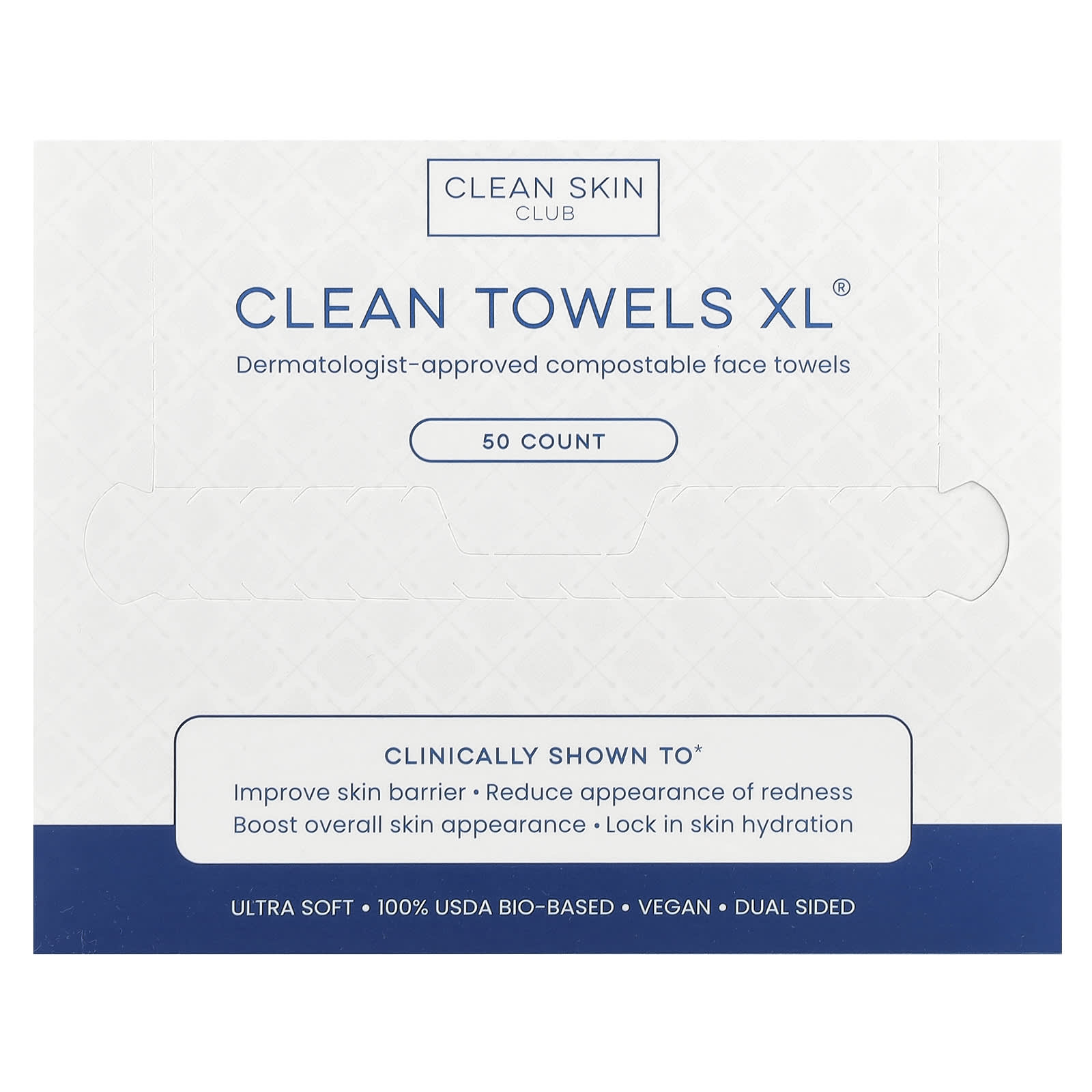 Clean Skin Club, Clean Towels XL®, 50 Count