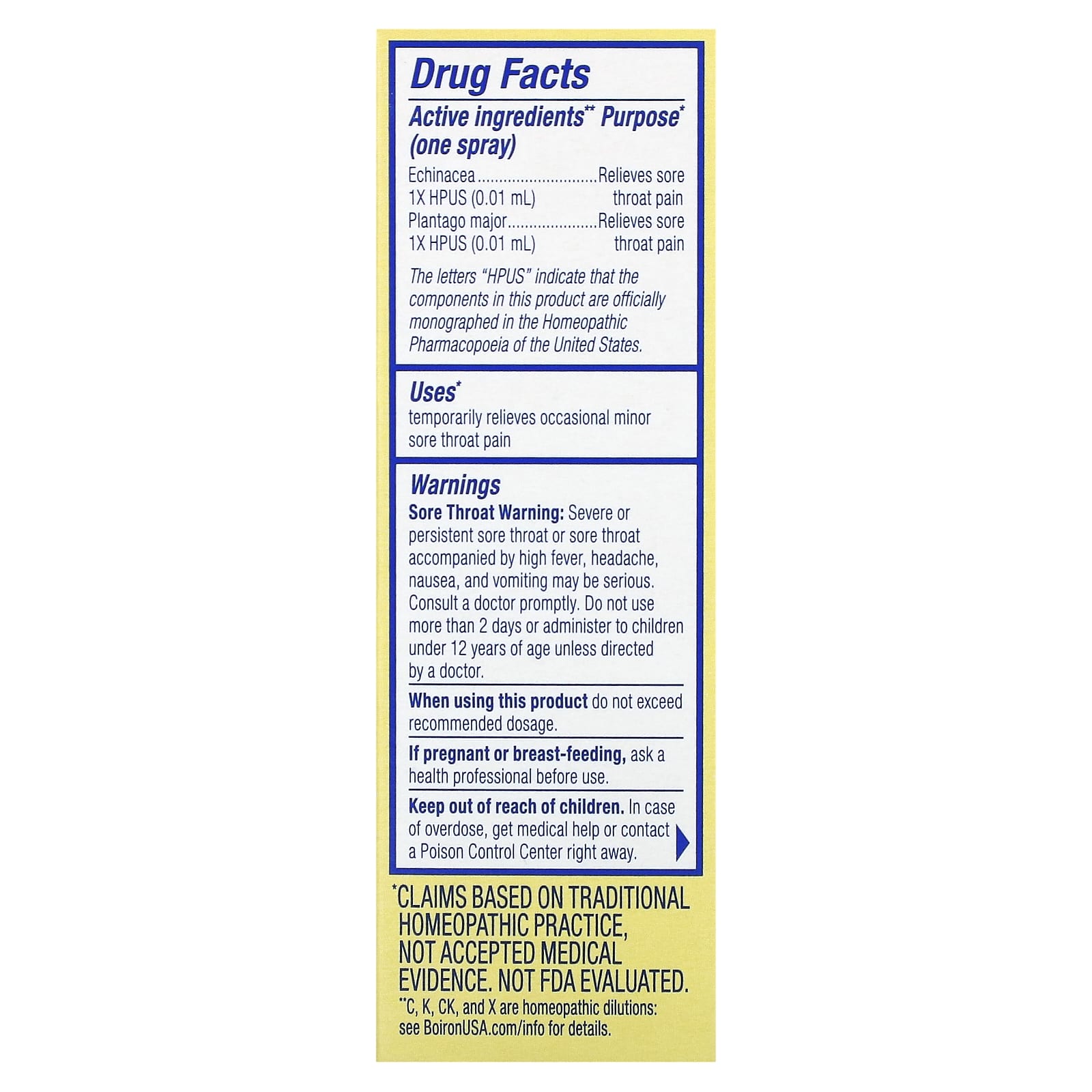 Boiron, ThroatCalm® Spray, 12+ Years, Herbal Mint, 0.68 fl oz (20 ml)
