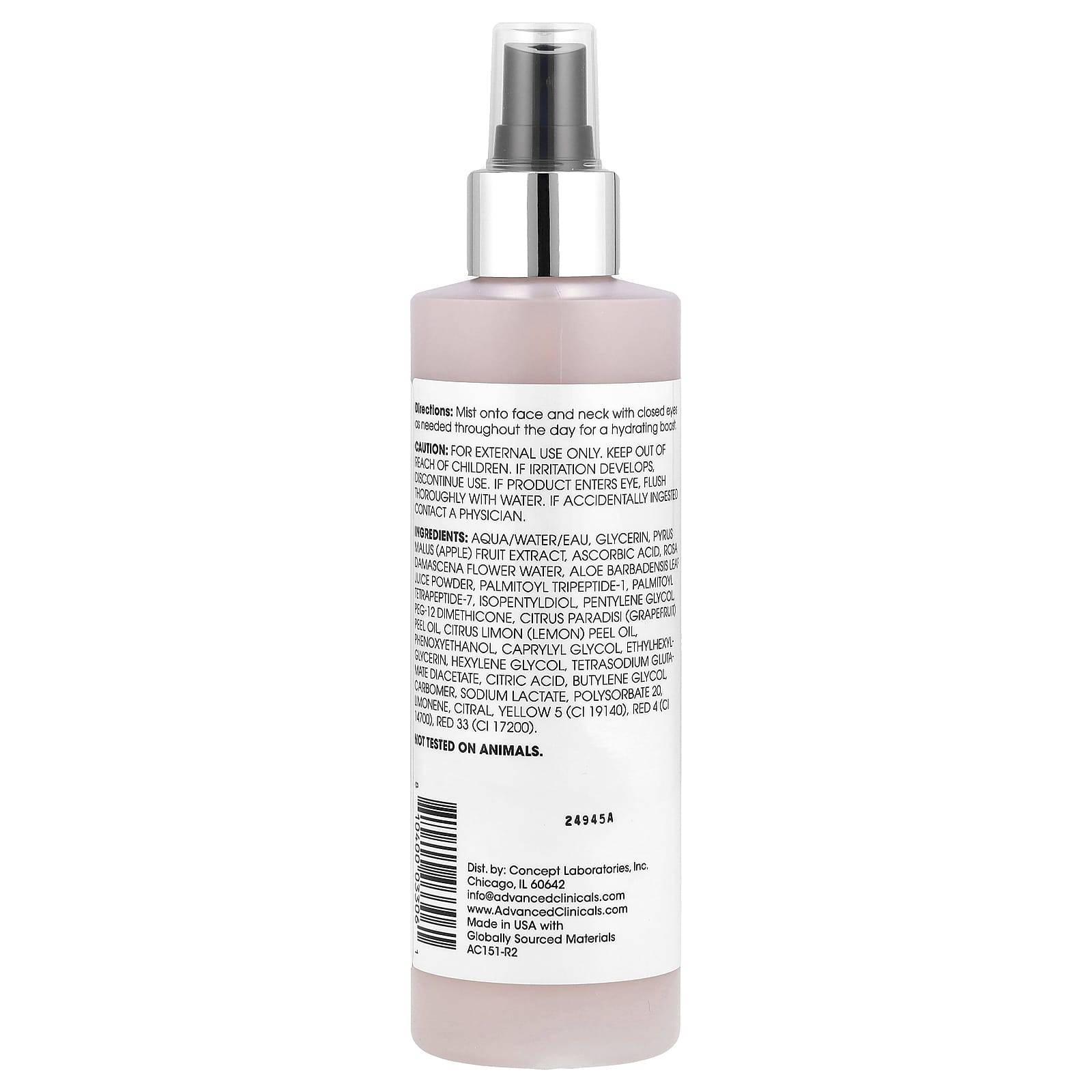 Advanced Clinicals, C-Glow Toner, Vitamin C + Peptides, 8 fl oz (237 ml)
