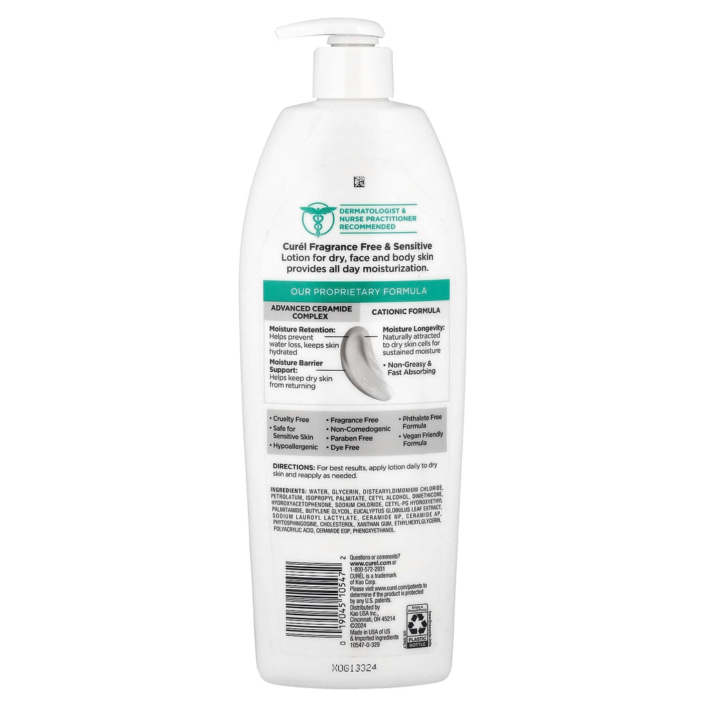Curel, Hydrating Lotion For Dry Face & Body Skin, Fragrance Free, 20 fl oz (591 ml)