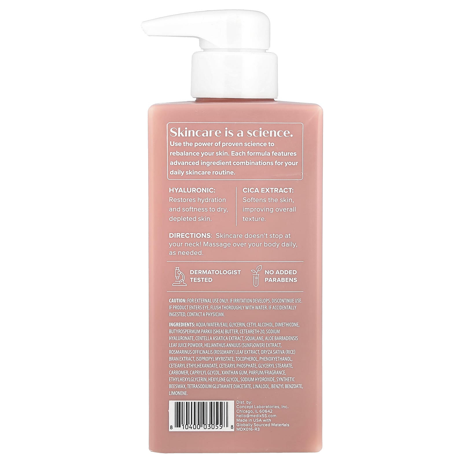 Medix 5.5, Body Cream, Hyaluronic + Cica Extract, 15 fl oz (444 ml)