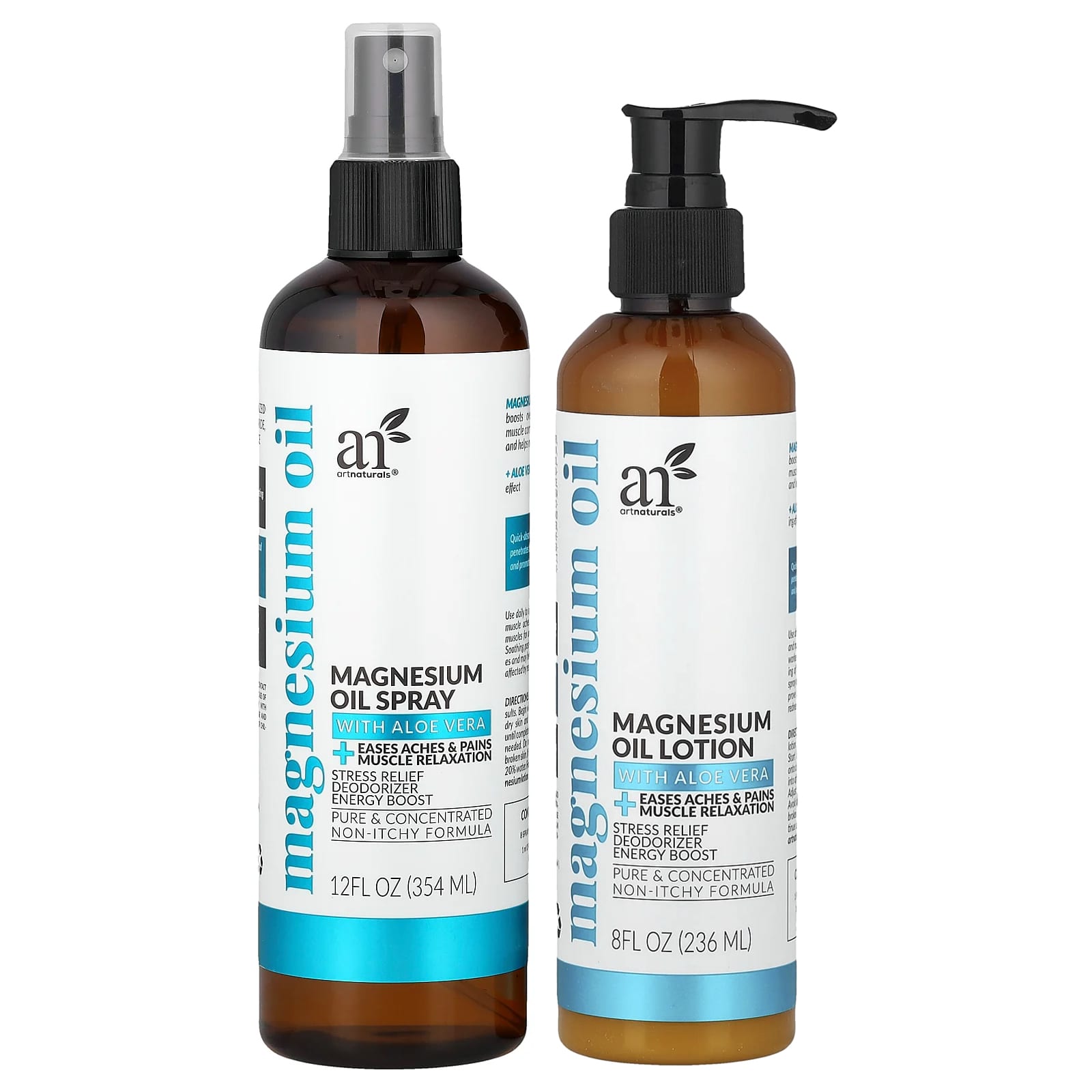 artnaturals, Magnesium Oil Spray & Lotion, 2 Piece Set