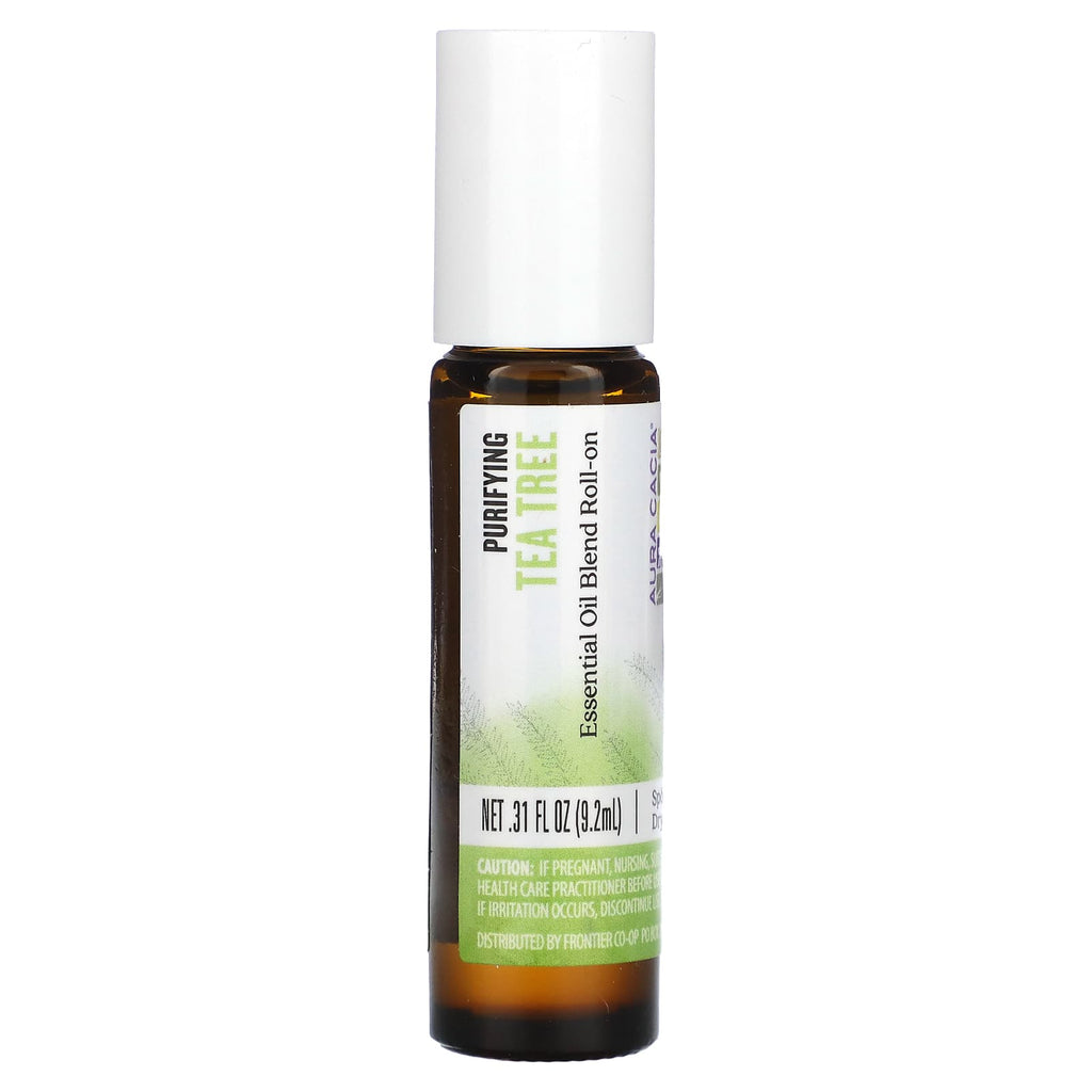 Aura Cacia, Essential Oil Blend, Purifying Roll-On, Tea Tree, .31 fl oz (9.2 ml)