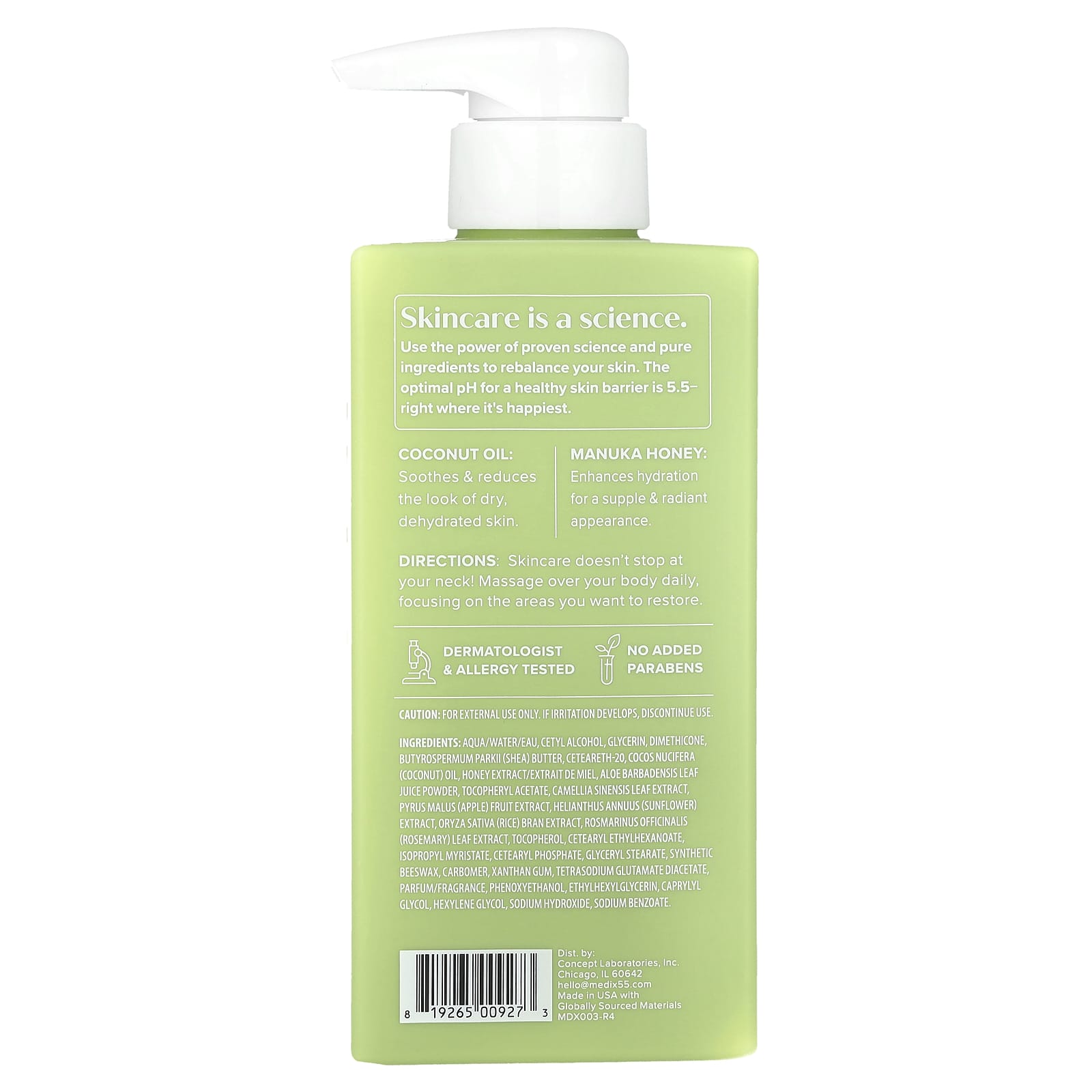 Medix 5.5, Body Treatment Cream, Coconut Oil + Manuka Honey, 15 fl oz (444 ml)