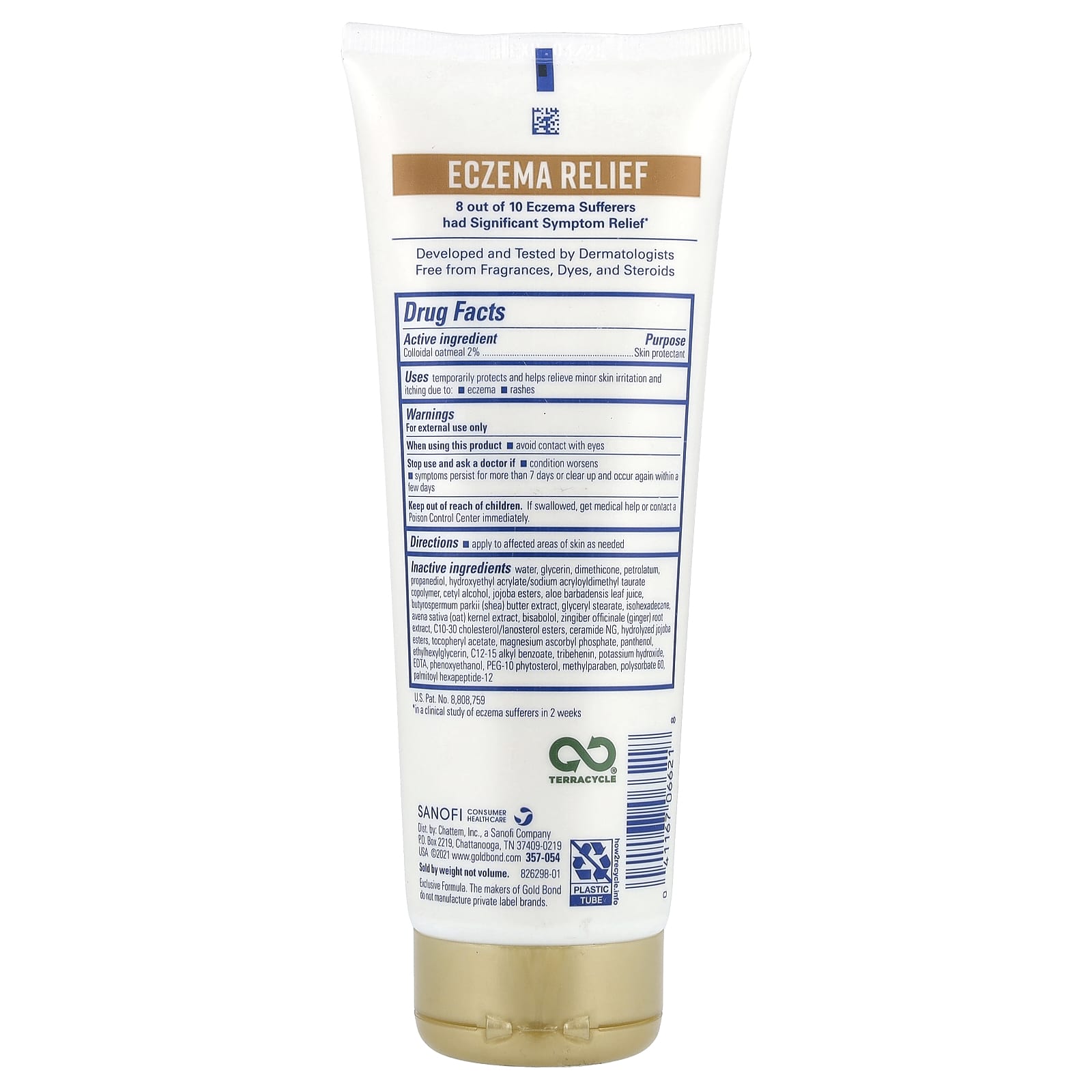 Gold Bond, Medicated, Eczema Relief Skin Protectant Cream, 8 oz (226 g)