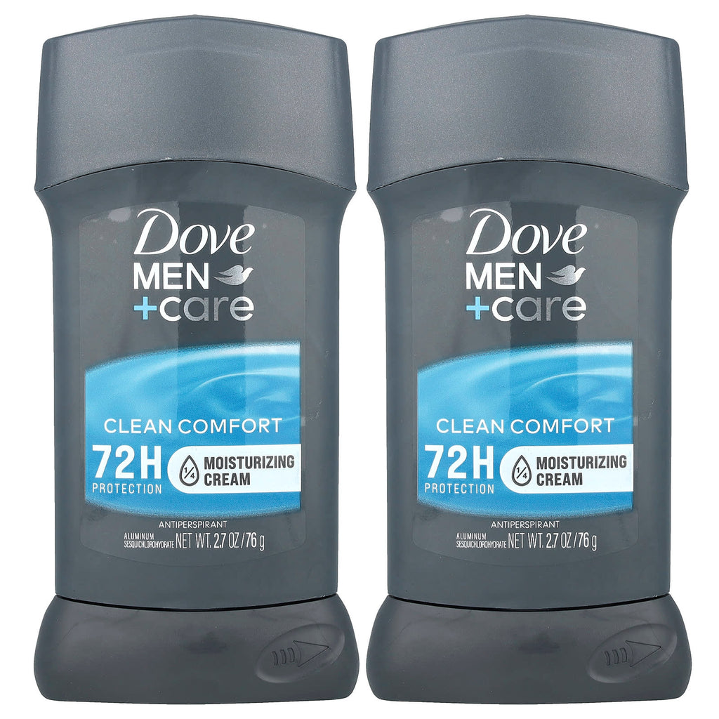 Dove, Men+Care, Antiperspirant Deodorant, Clean Comfort , 2 Pack, 2.7 oz (76 g) Each