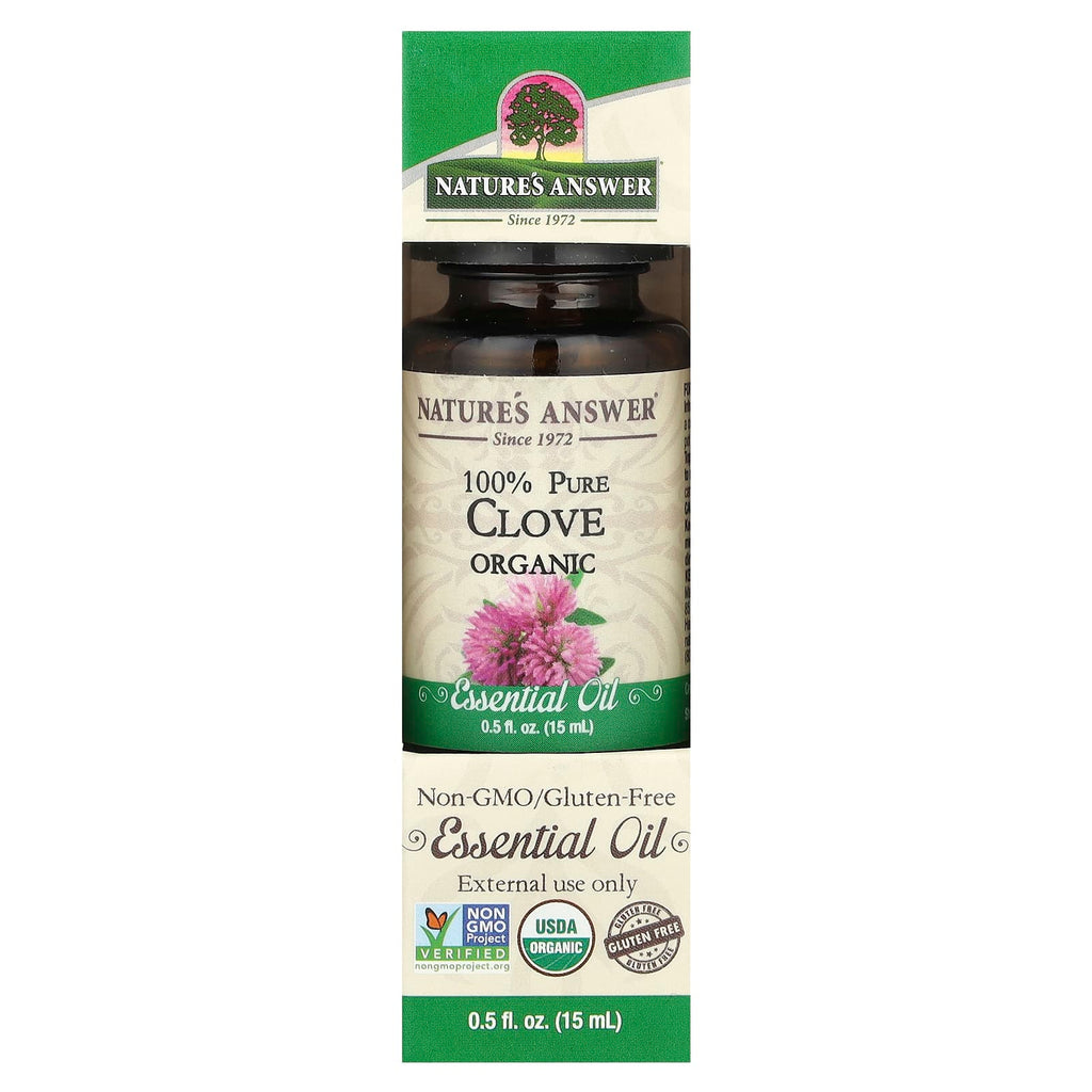 Nature's Answer, 100% Pure Organic Essential Oil, Clove, 0.5 fl oz (15 ml)