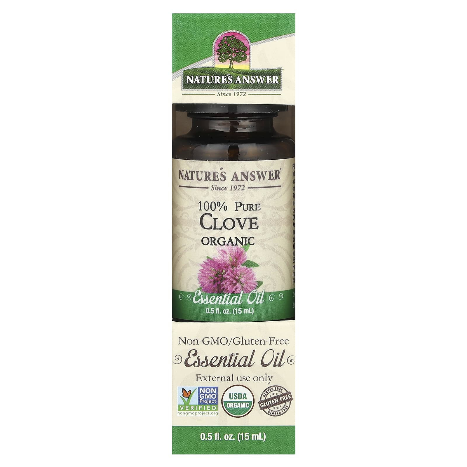 Nature's Answer, 100% Pure Organic Essential Oil, Clove, 0.5 fl oz (15 ml)