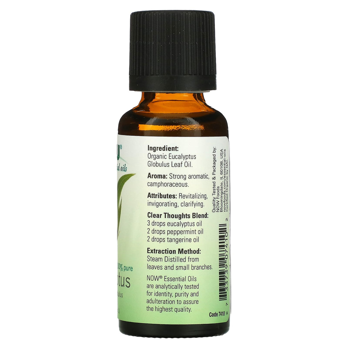 NOW Foods, Organic Essential Oils, Eucalyptus, 1 fl oz (30 ml)