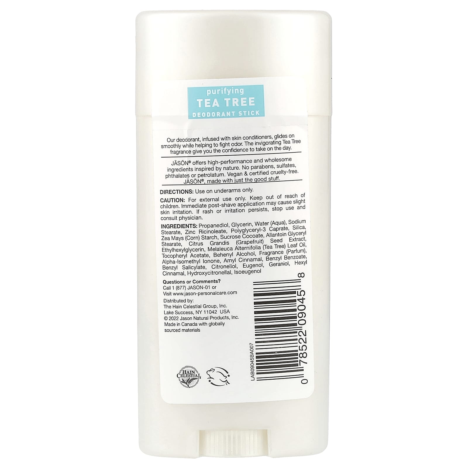 Jason Natural, Deodorant, Purifying Tea Tree, 2.5 oz (71 g)