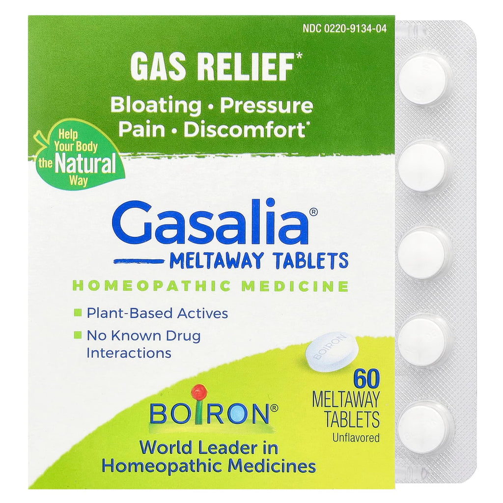 Boiron, Gasalia, Meltaway Tablets, Unflavored, 60 Meltaway Tablets