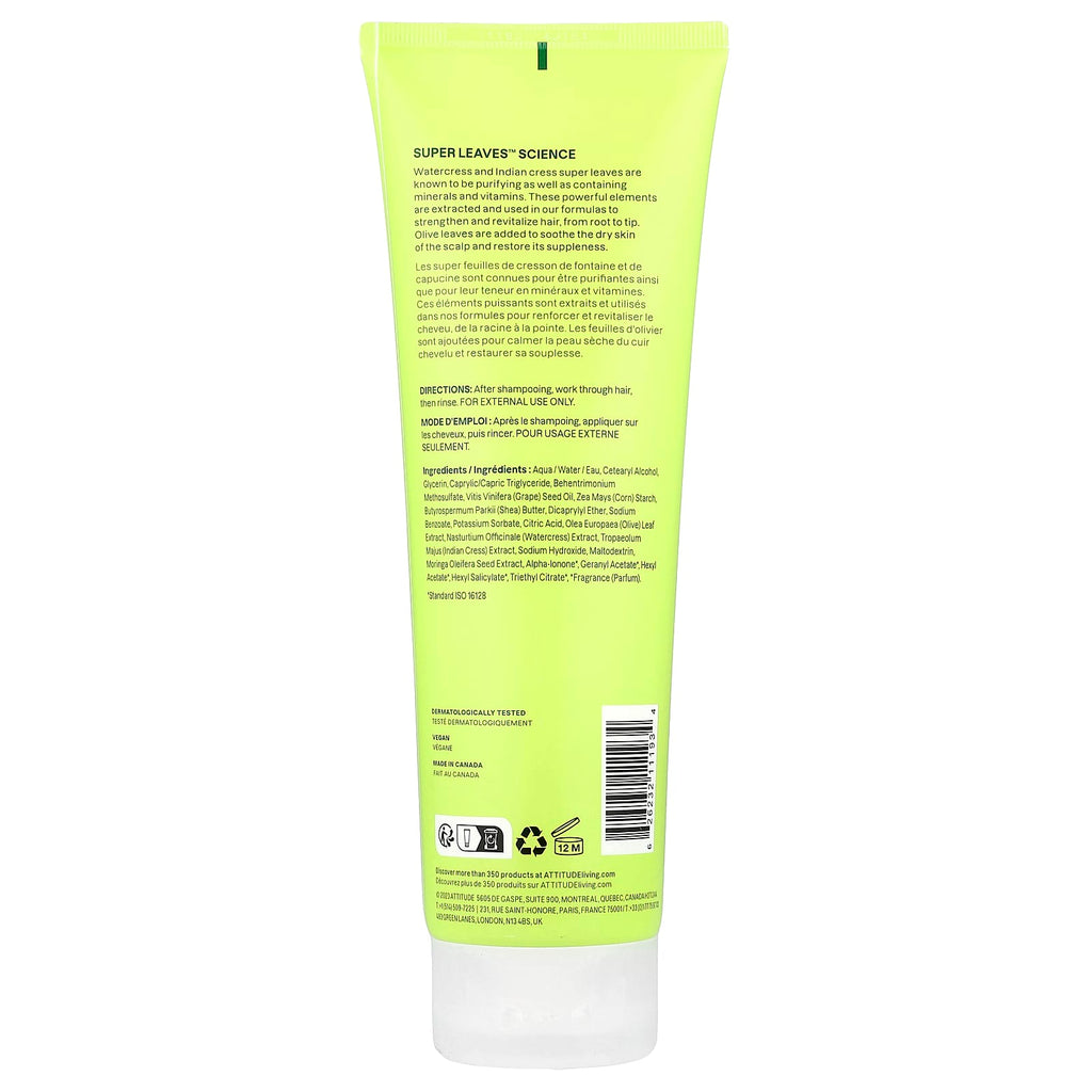 ATTITUDE, Super Leaves™, Nourishing Conditioner, Grape Seed Oil & Olive Leaves, 8 fl oz (240 ml)