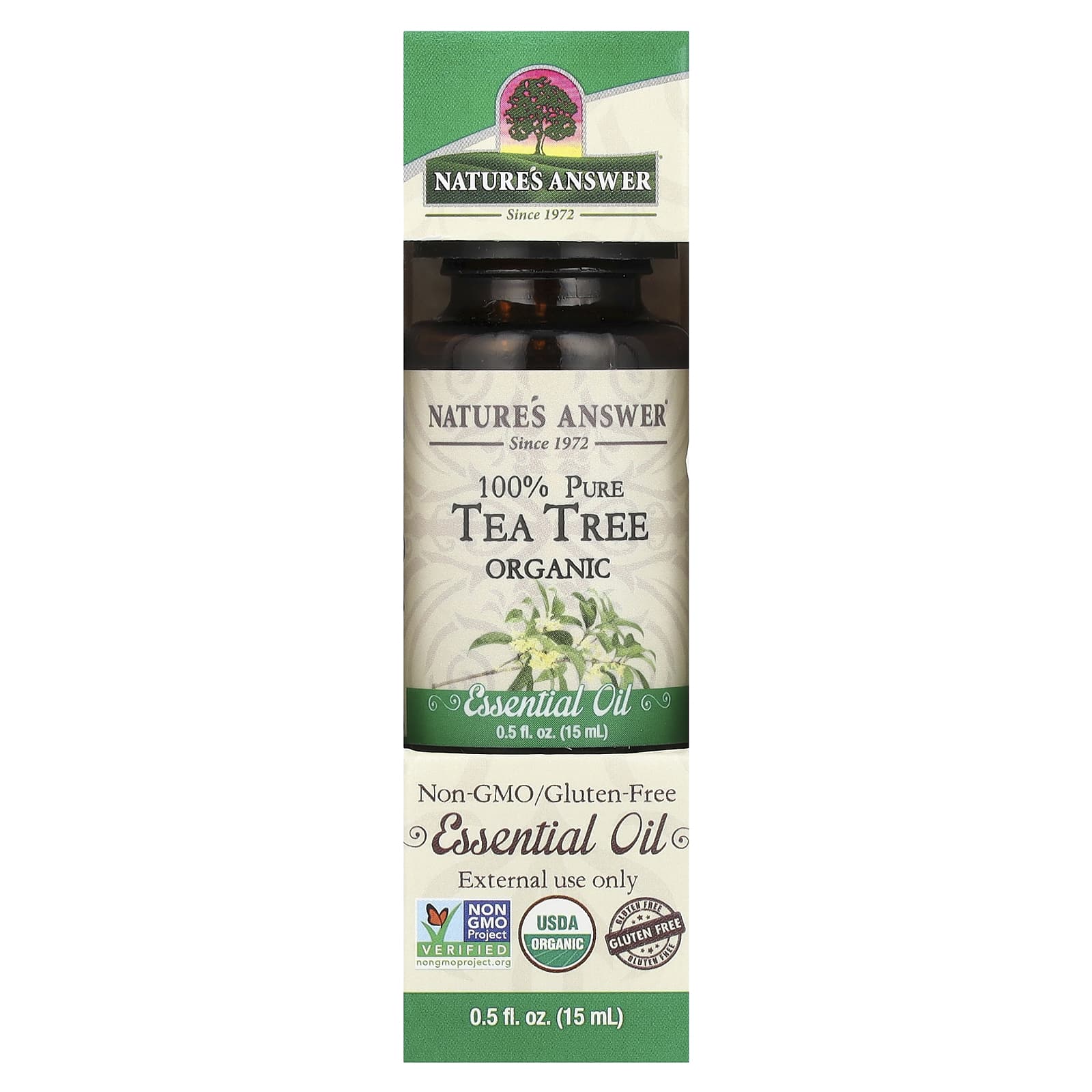 Nature's Answer, 100% Pure Organic Essential Oil, Tea Tree, 0.5 fl oz (15 ml)