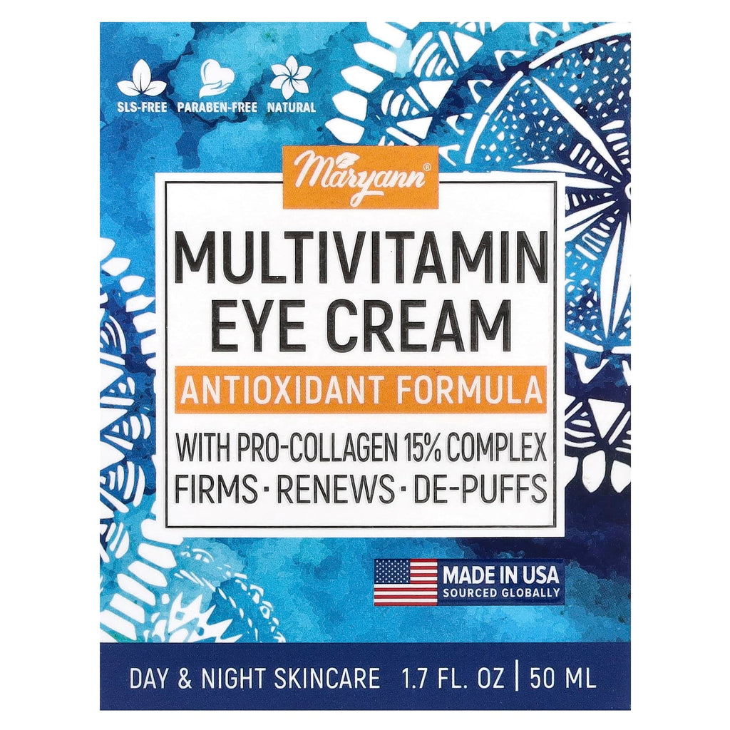 MaryAnn Organics, Multivitamin Eye Cream, Antioxidant Formula , 1.7 fl oz (50 ml)