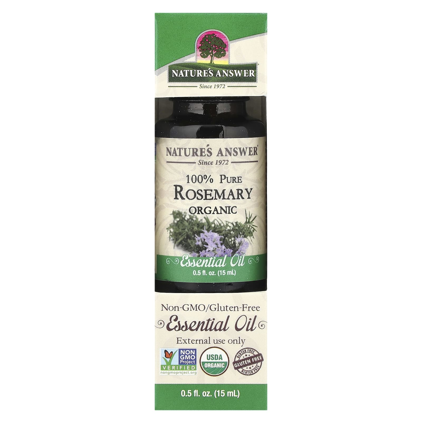 Nature's Answer, 100% Pure Organic Essential Oil, Rosemary, 0.5 fl oz (15 ml)