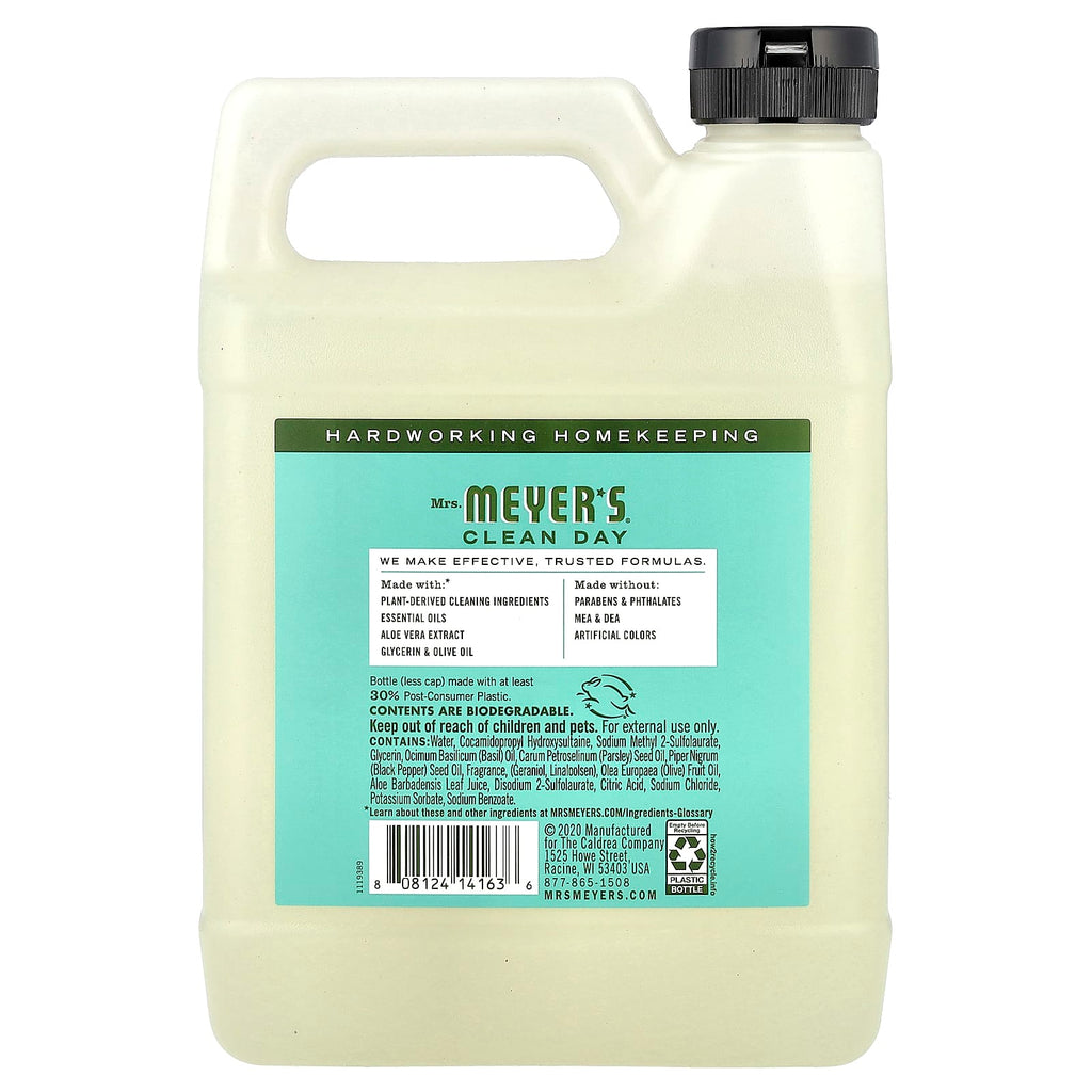 Mrs. Meyers Clean Day, Hand Soap Refill, Basil, 33 fl oz (975 ml)
