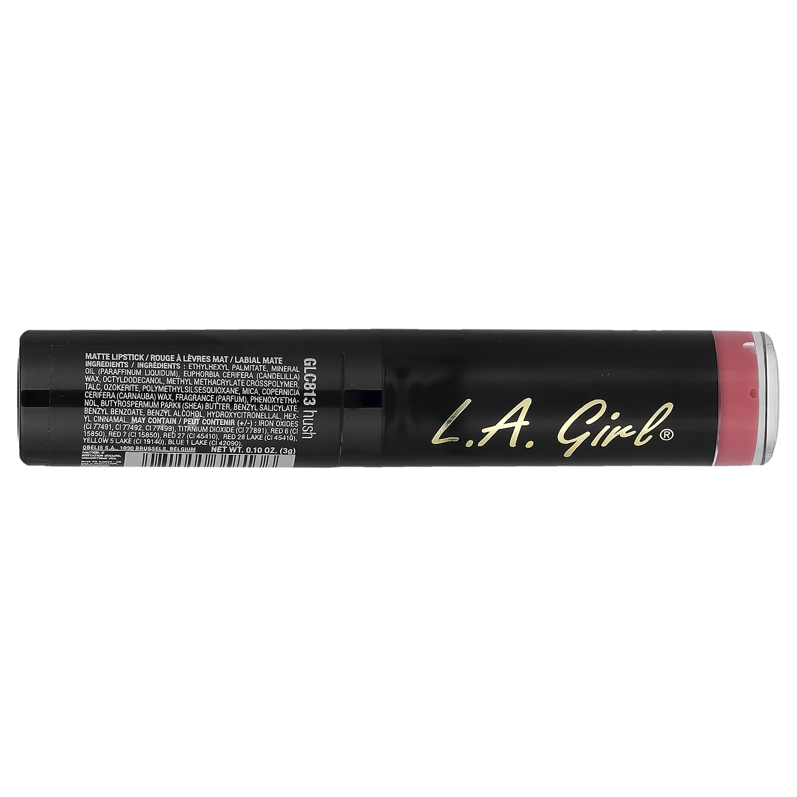 L.A. Girl, Matte Flat Velvet Lipstick, GLC813 Hush, 0.1 oz (3 g)