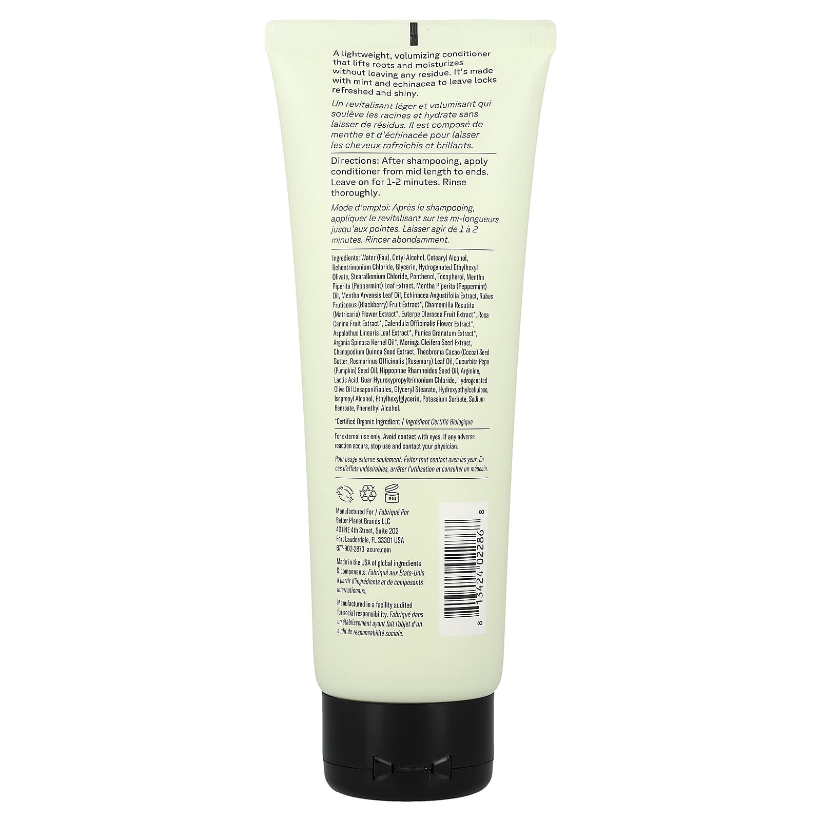 ACURE, Vivacious Volume Conditioner, Mint & Echinacea, 8 fl oz (236 ml)