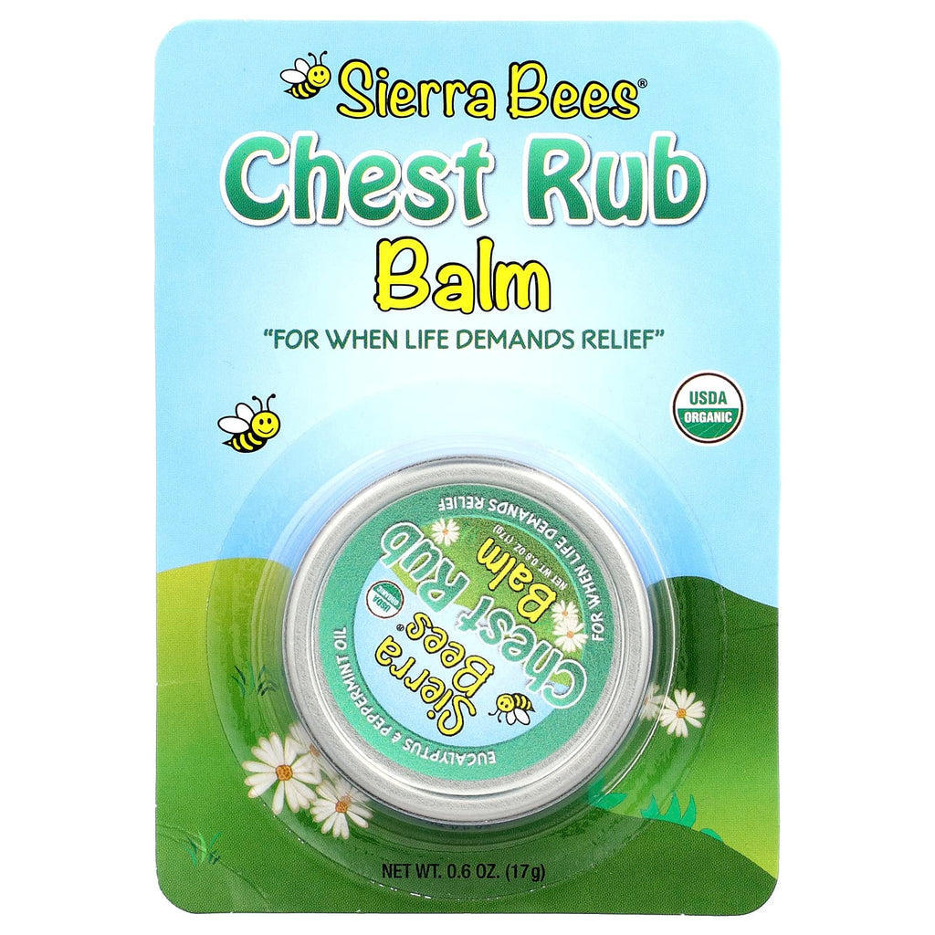 Sierra Bees, Chest Rub Balm, Eucalyptus & Peppermint, 0.6 oz (17 g)