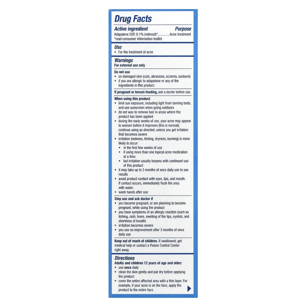 PanOxyl, Adapalene Gel USP, 0.1%, Acne Treatment, 0.5 oz (15 g)