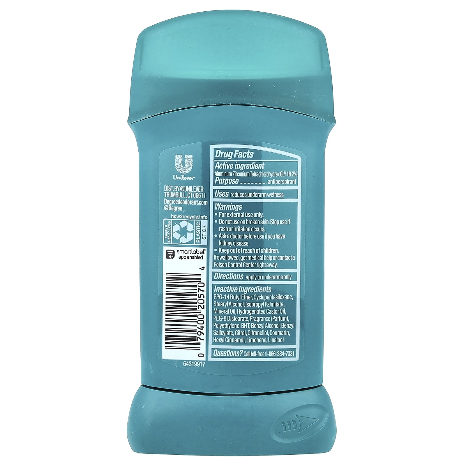 Degree, 48 Hour Antiperspirant Deodorant, Cool Comfort, 2.7 oz (76 g)