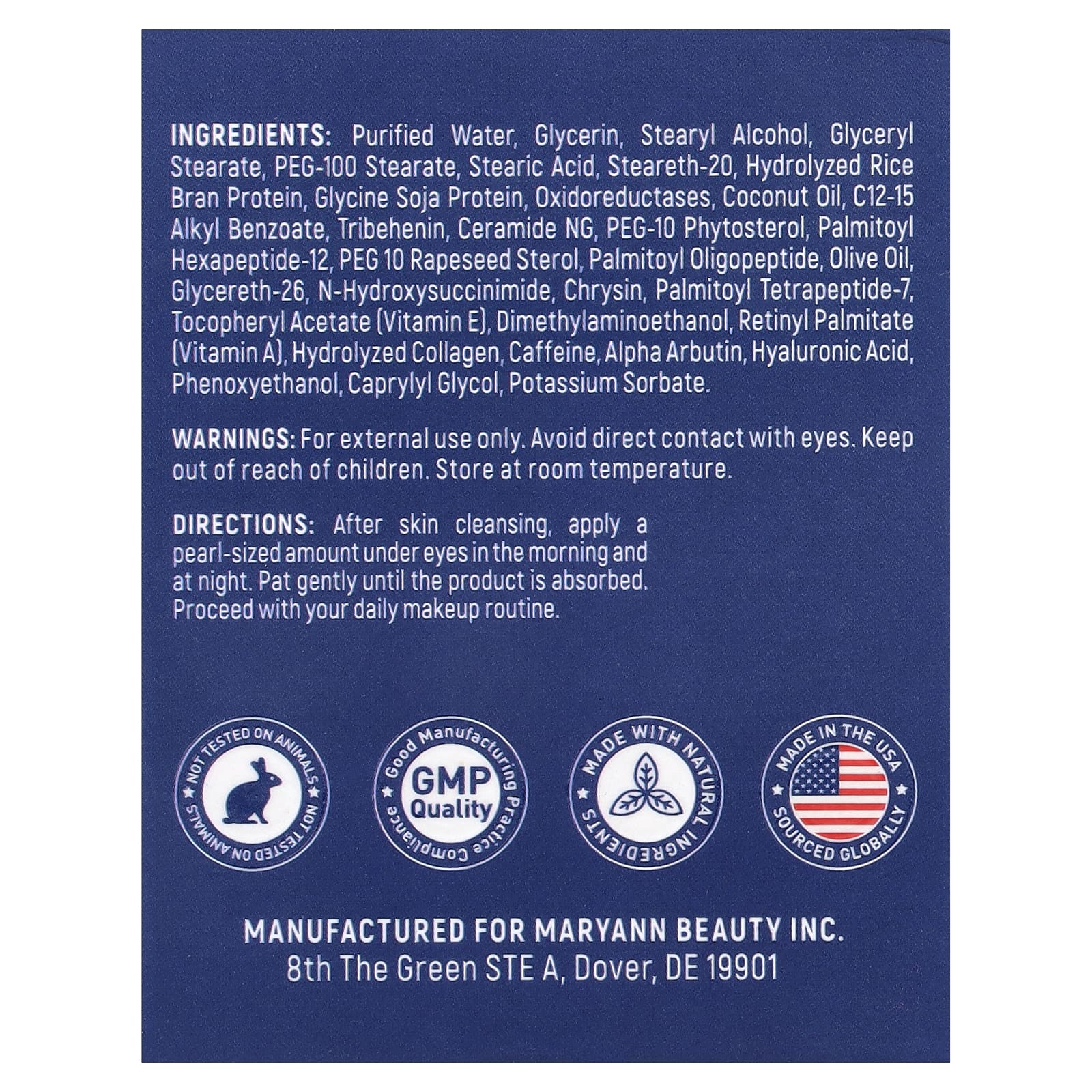 MaryAnn Organics, Multivitamin Eye Cream, Antioxidant Formula , 1.7 fl oz (50 ml)