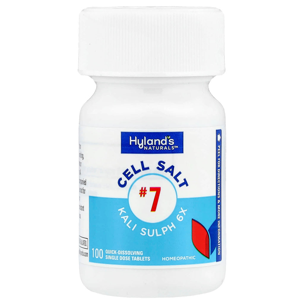 Hyland's Naturals, Cell Salt #7, Kali Sulph 6X, 100 Quick-Dissolving Single Tablet